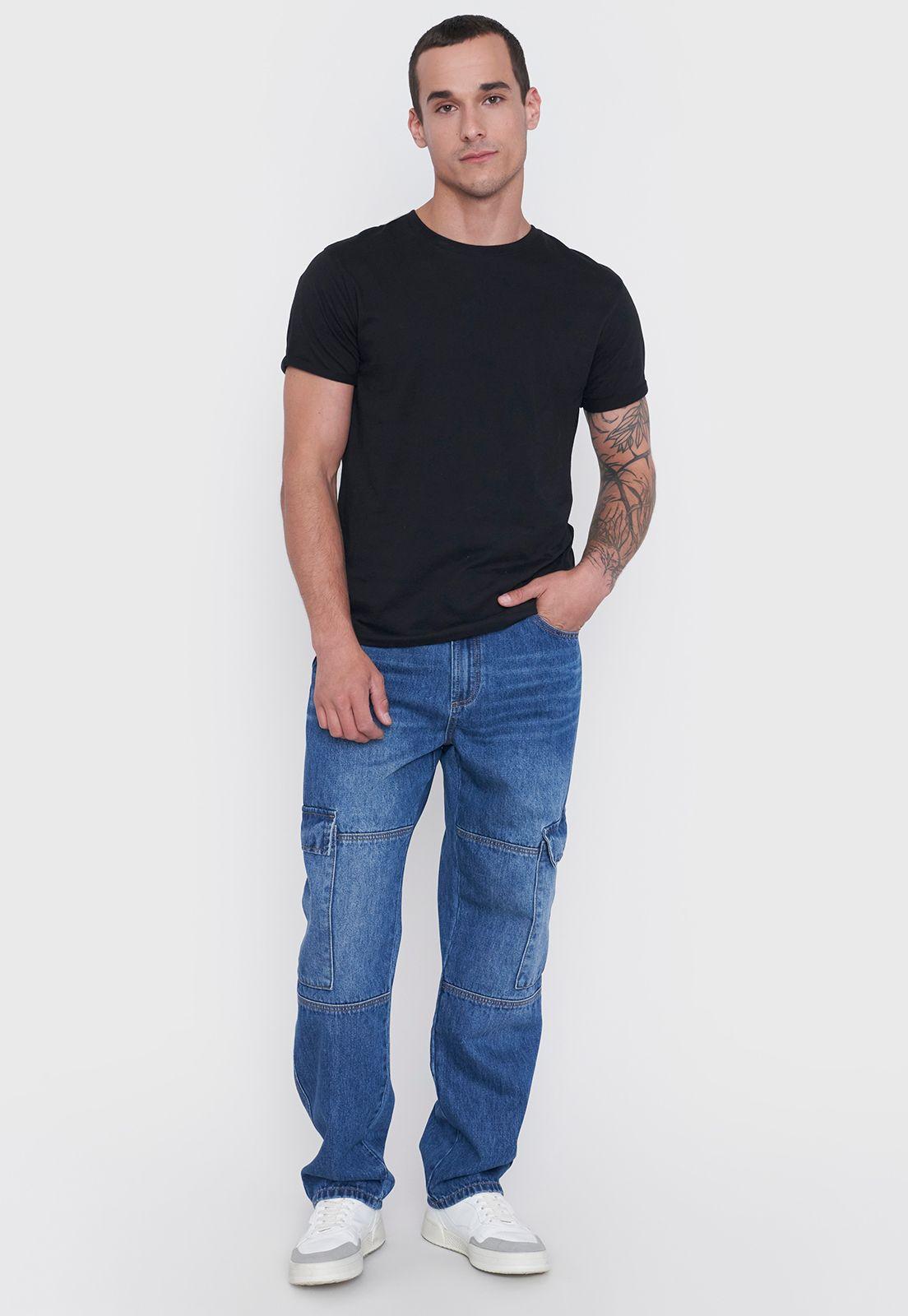 Jeans Hombre Cargo Azul Medio Corona-0