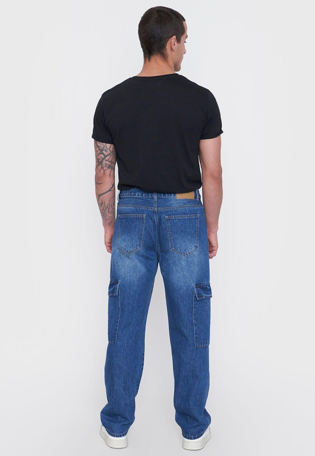 Jeans Hombre Cargo Azul Medio Corona-2