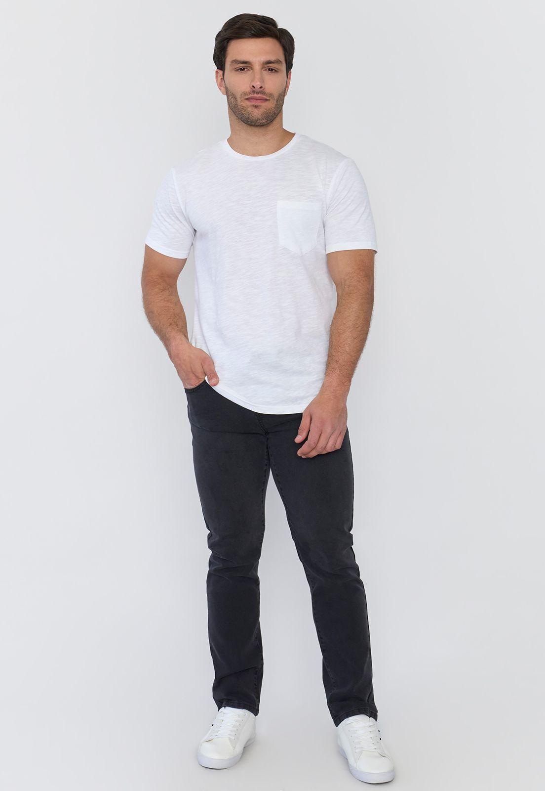 Polera Hombre Slub Bolsillo Blanco Corona-3