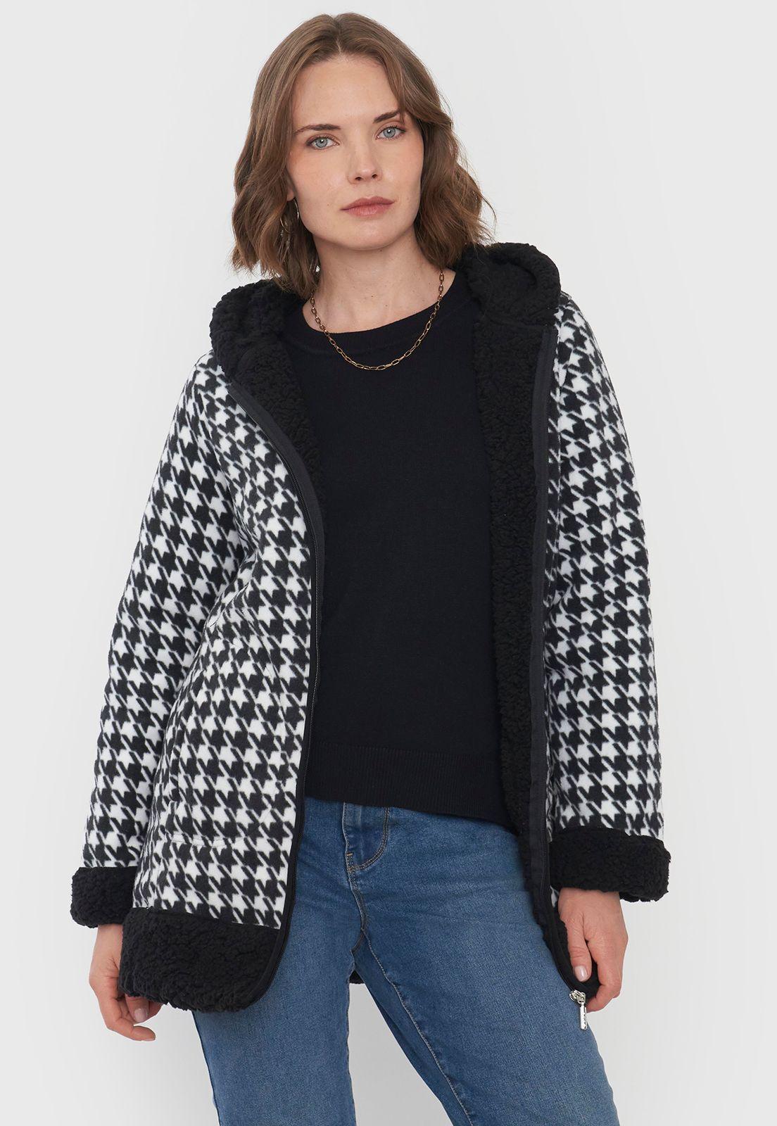 Chaqueta Mujer Polar Chiporro Negro Cuadrillé Corona-0