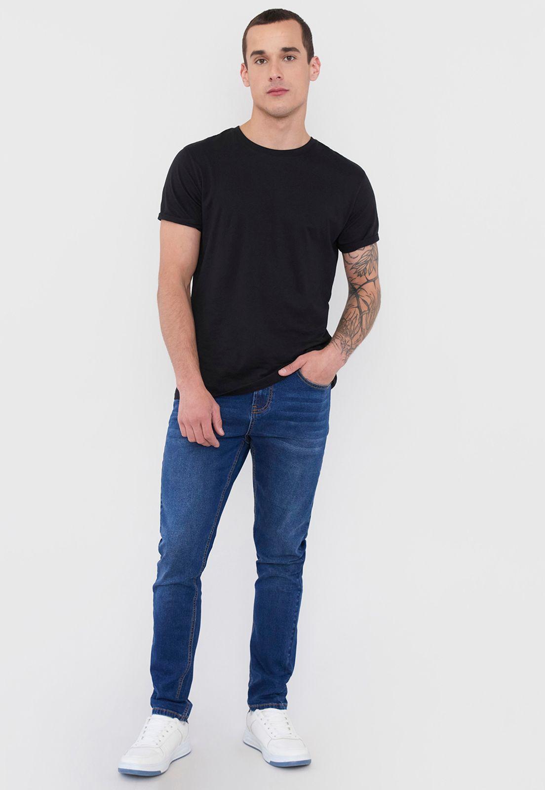 Jeans Hombre Spandex Skinny Fit Azul Medio Corona-0