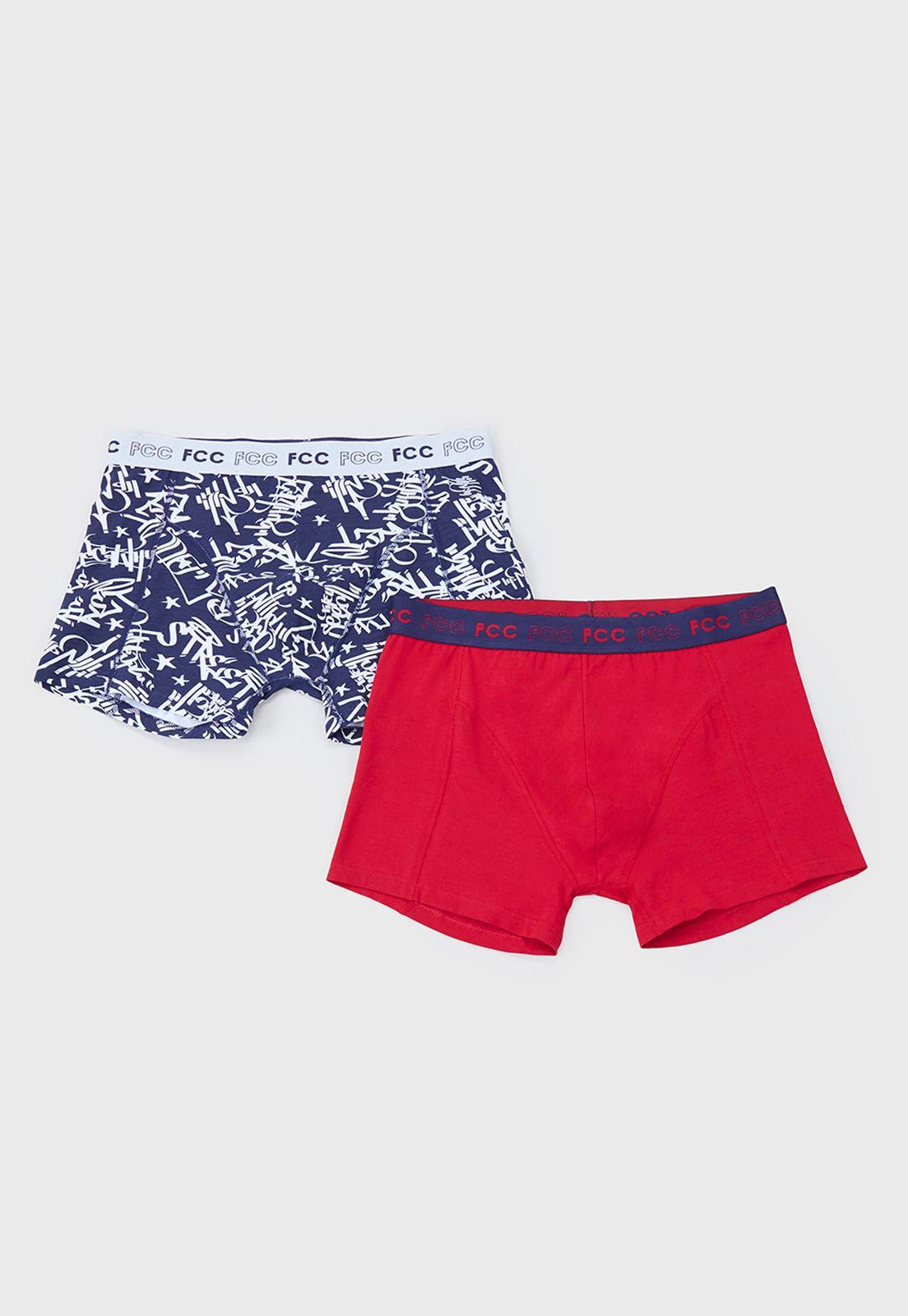 Bóxer Hombre Bipack Print Mix Azul/Rojo Corona-0
