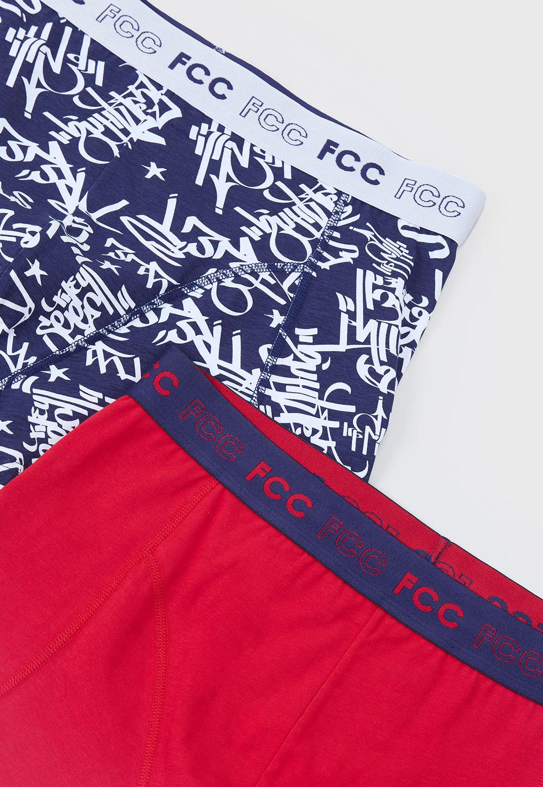 Bóxer Hombre Bipack Print Mix Azul/Rojo Corona-2
