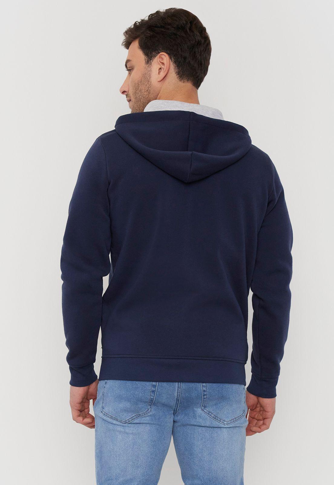 Polerón Hombre Full Zipper Clásico Navy Corona-1