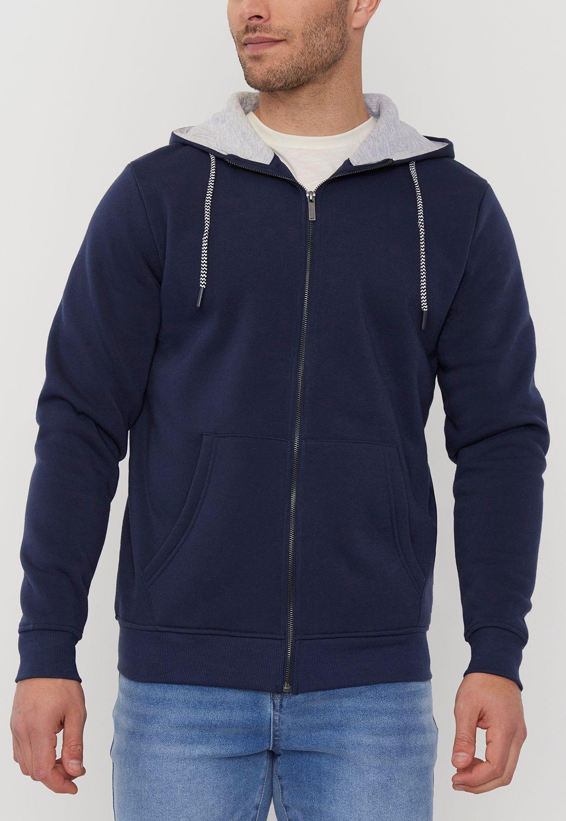 Polerón Hombre Full Zipper Clásico Navy Corona-2