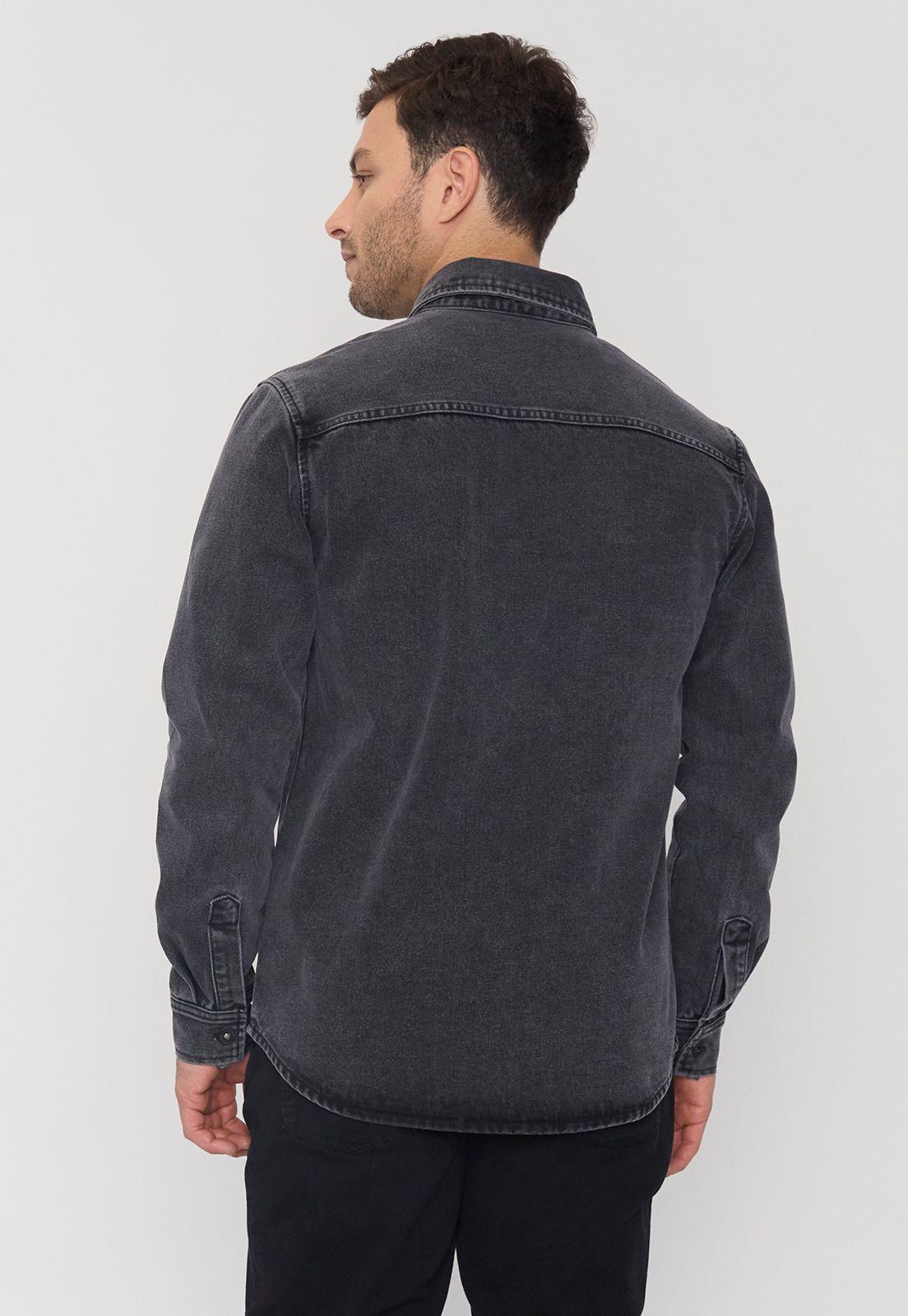 Sobrecamisa Hombre Negro Denim Corona-2
