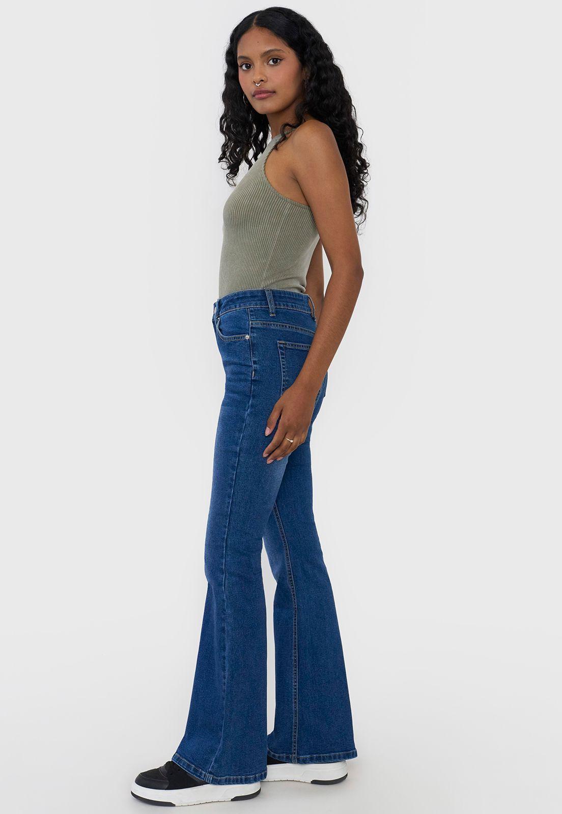 Jeans Mujer Flare Fit Azul Oscuro Corona-3