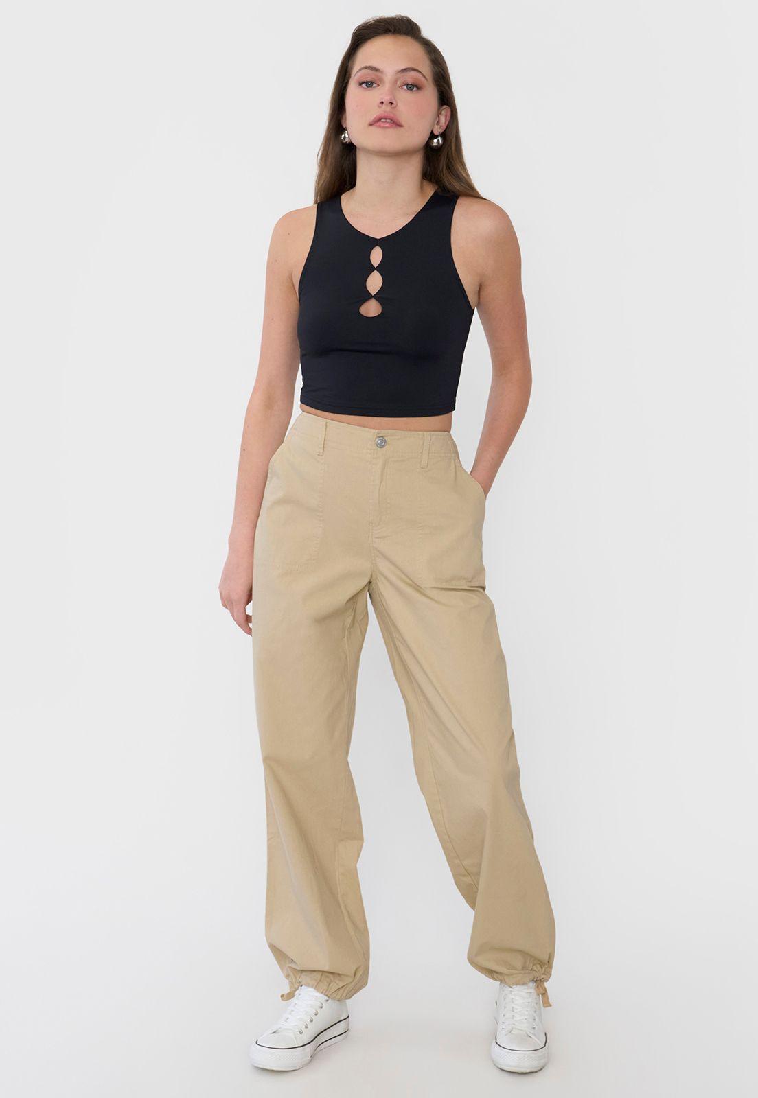 Pantalón Mujer Ajustable Beige Corona-0