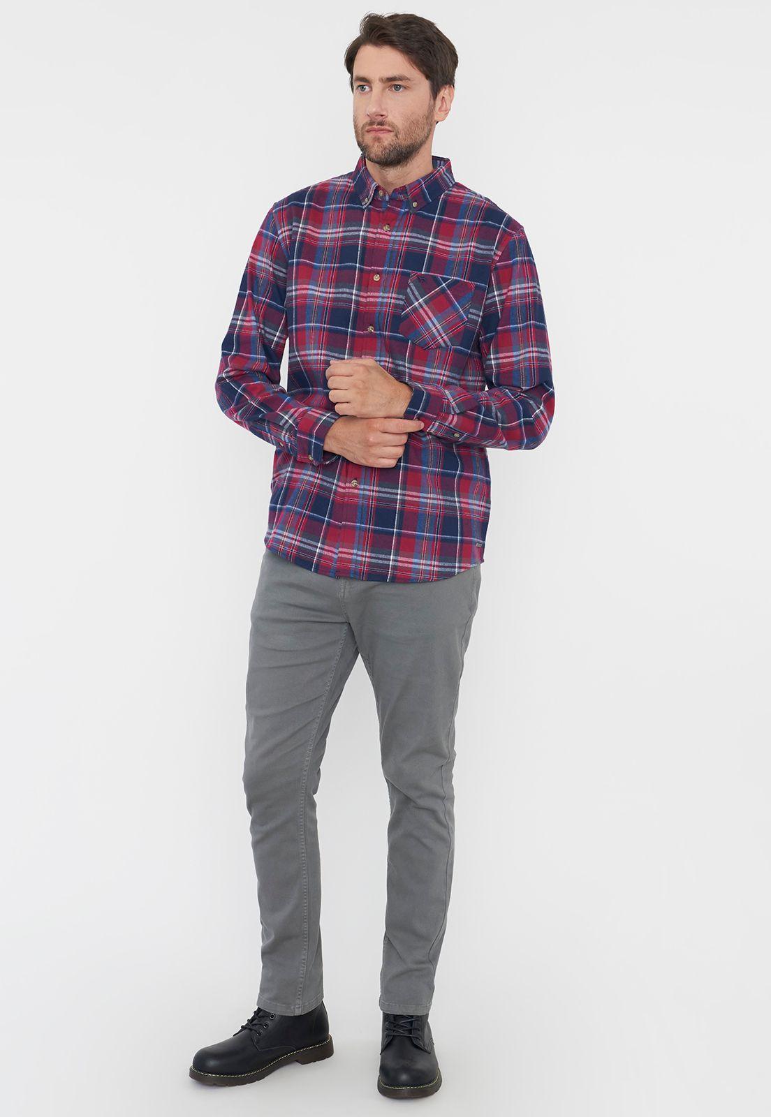 Camisa Hombre Franela Rojo Corona-3