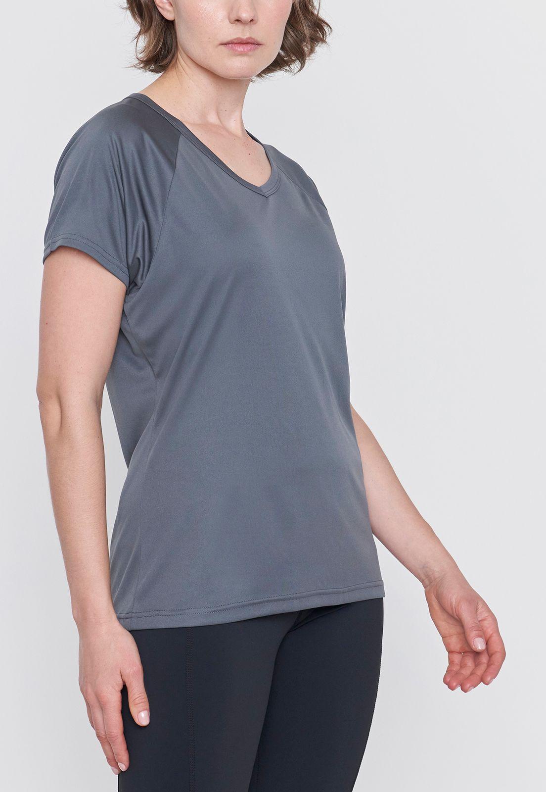 Polera Mujer Deportivo V-Neck Charcoal Corona-2
