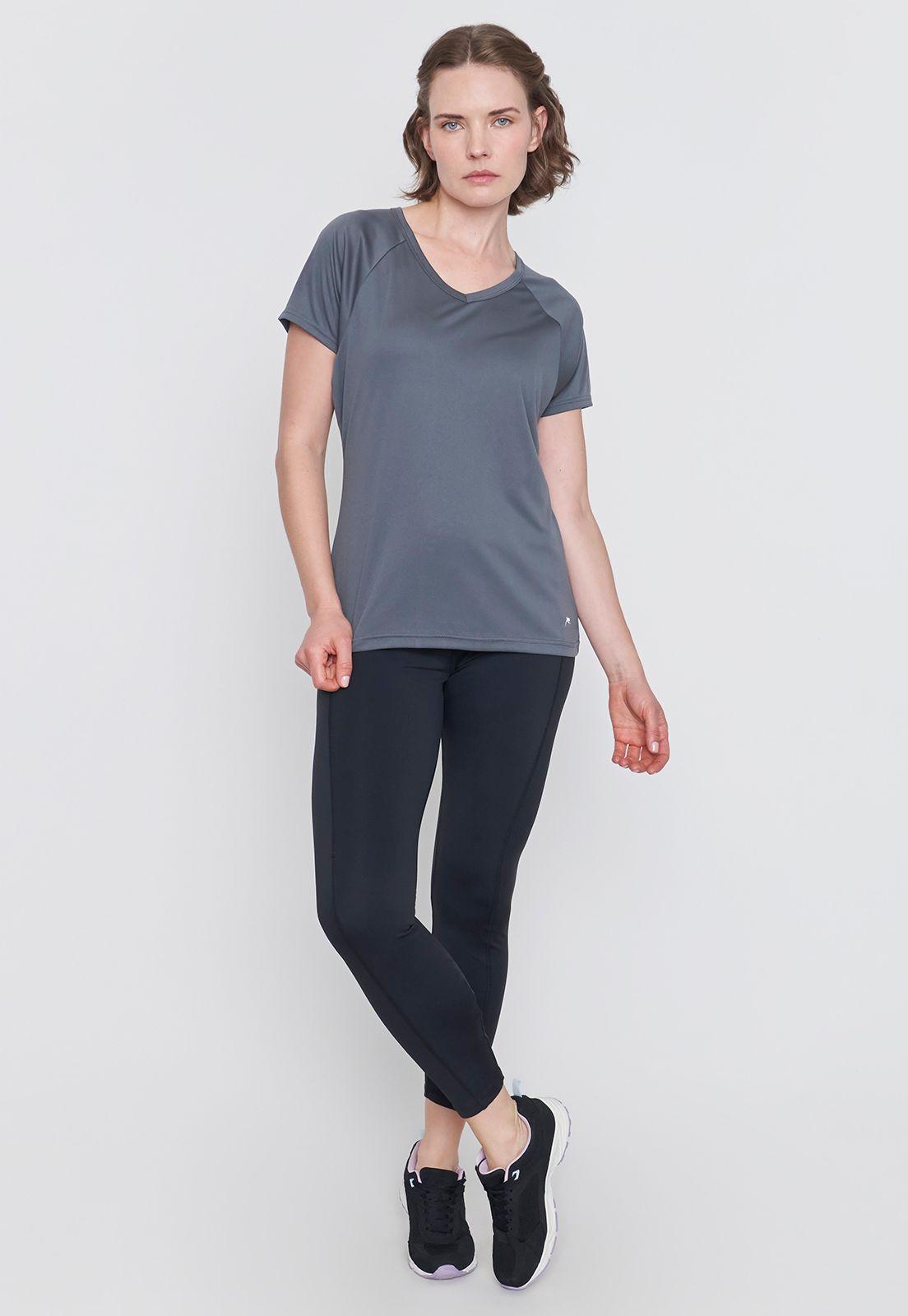 Polera Mujer Deportivo V-Neck Charcoal Corona-3