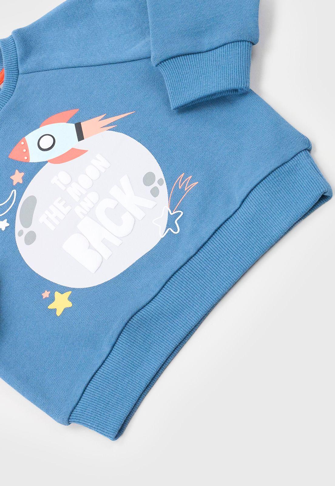 Poleron Bebe Niño Pullover Focal Azul Corona-3