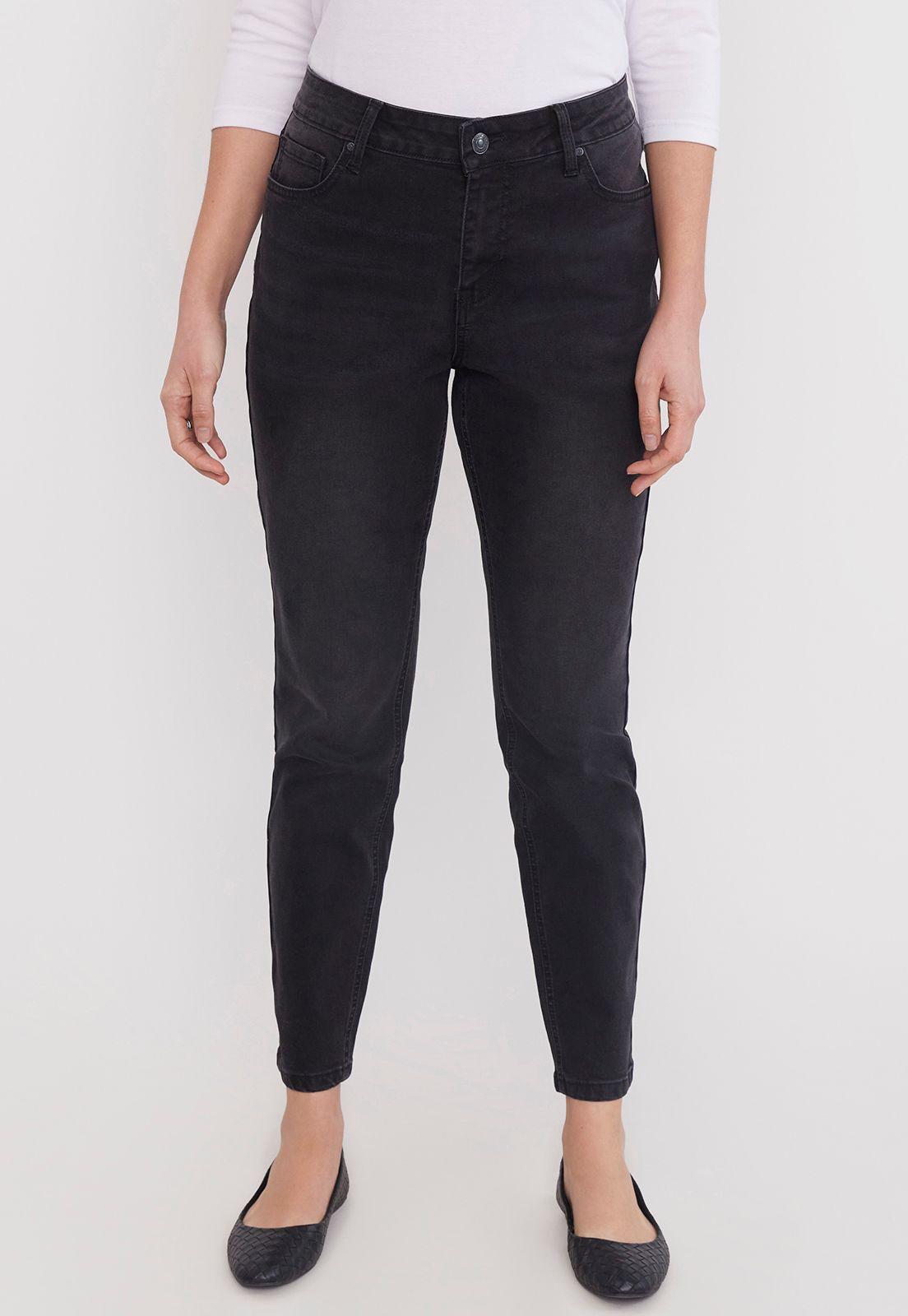 Jeans Negro Mujer Skinny 1 Boton Corona-0