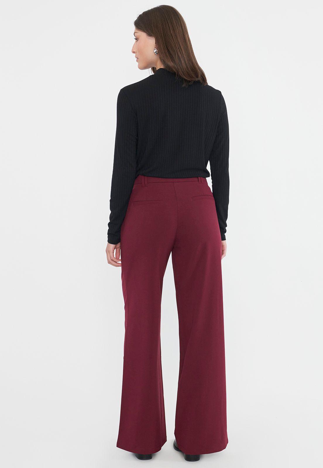 Pantalón Mujer Sastrero Burdeo Corona-2