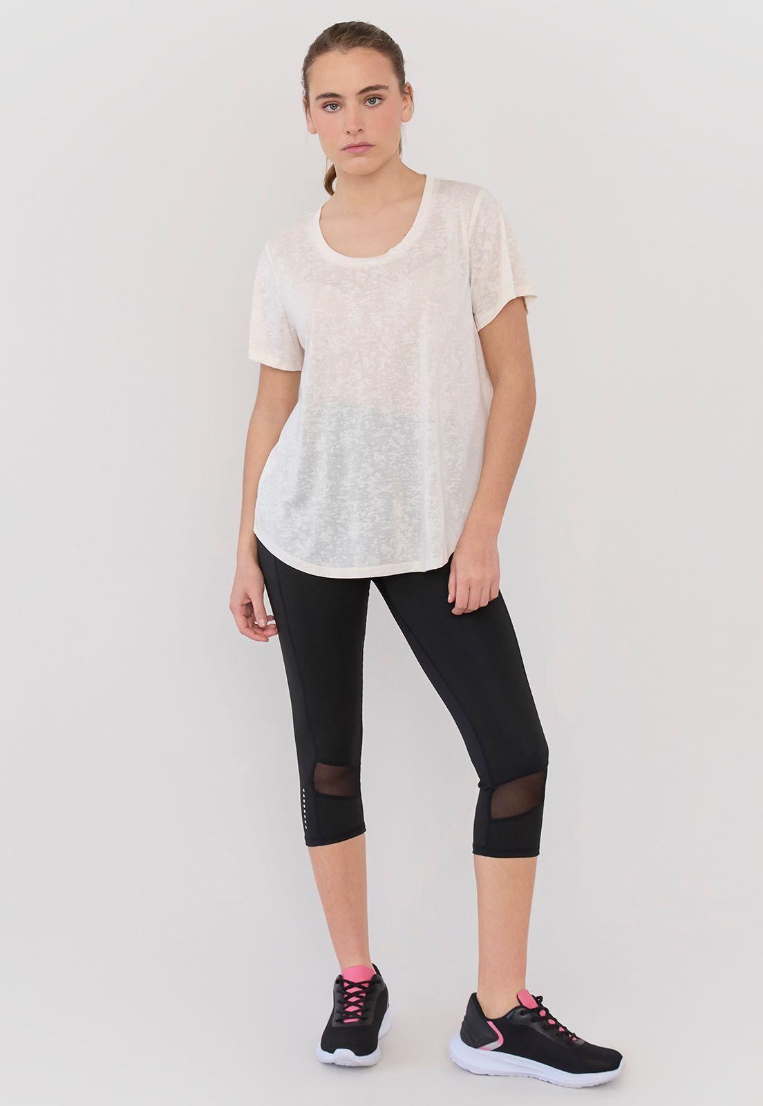 Polera Mujer Deportiva Devore Ecru Corona-3