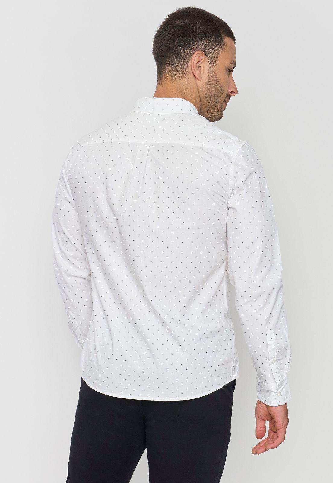Camisa Hombre Miniprint Blanco Corona-1