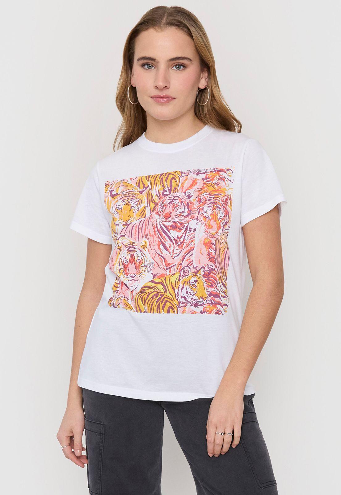 Polera Mujer Fun Oversize M/C Blanco Corona-0