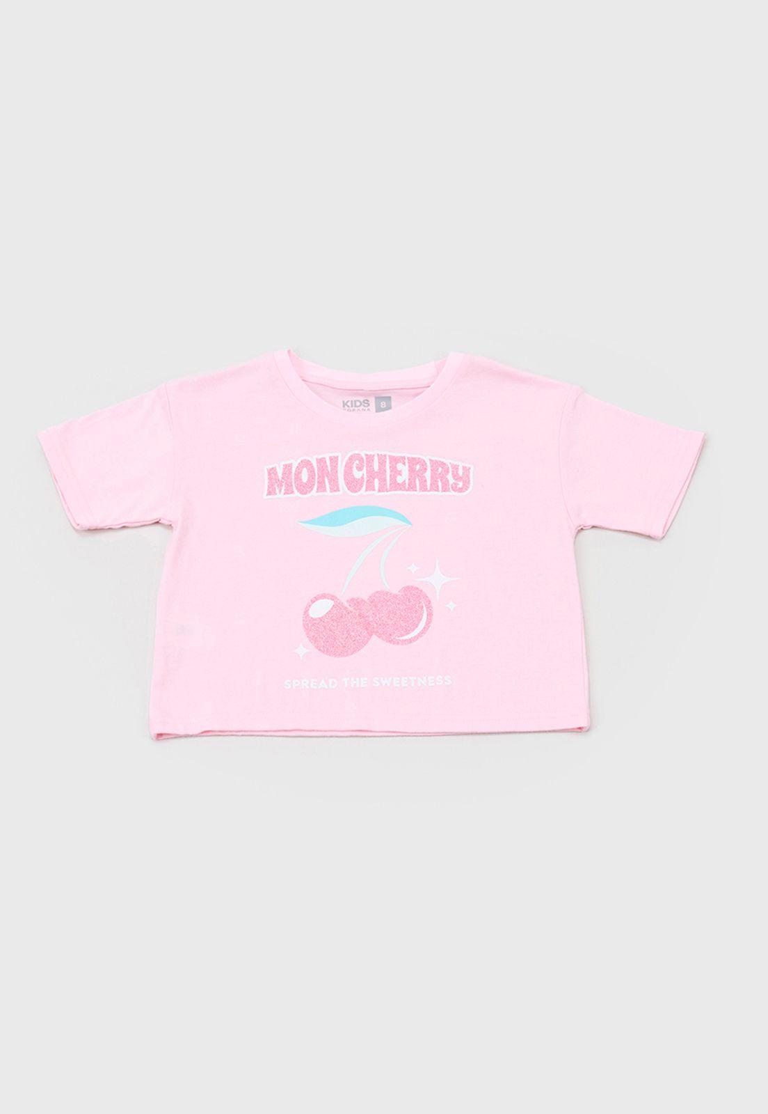 Polera Niña Kids M/C Focal Rosado Corona-0