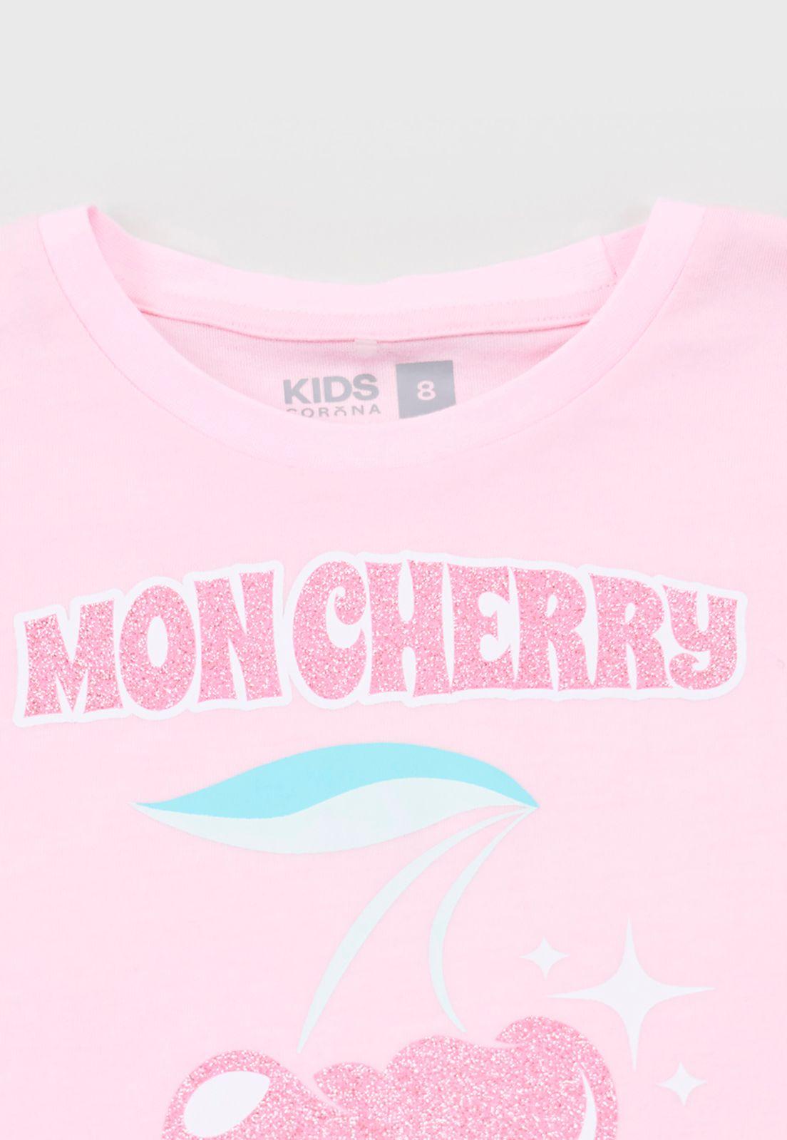 Polera Niña Kids M/C Focal Rosado Corona-2