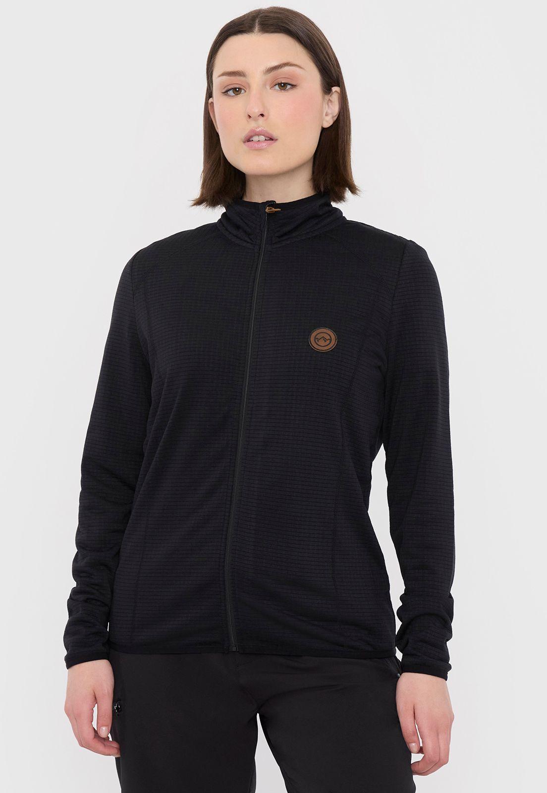 Polerón Outdoor Mujer Texturizado Negro Corona-2