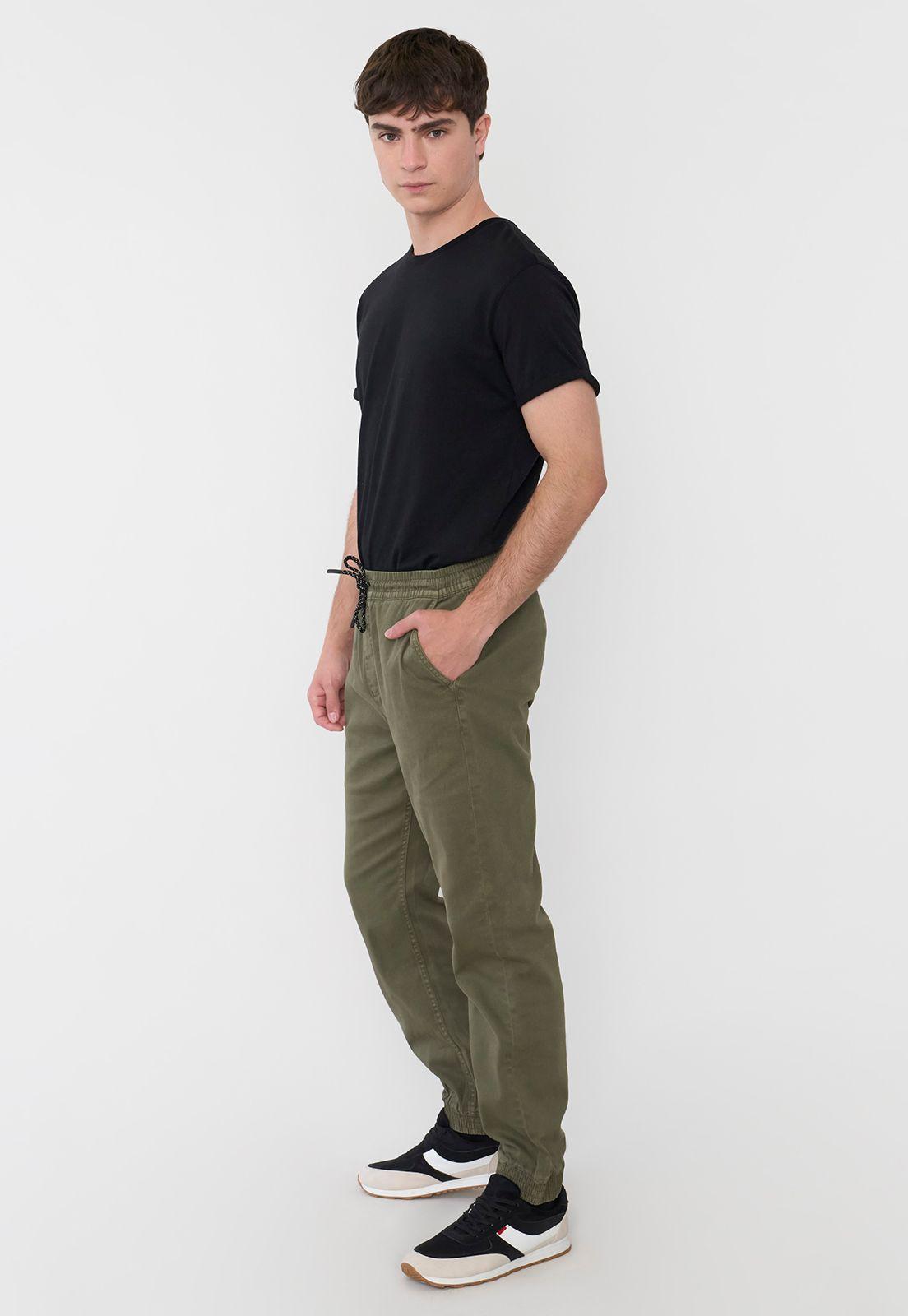 Pantalón Hombre Jogger Twill Verde Corona-3