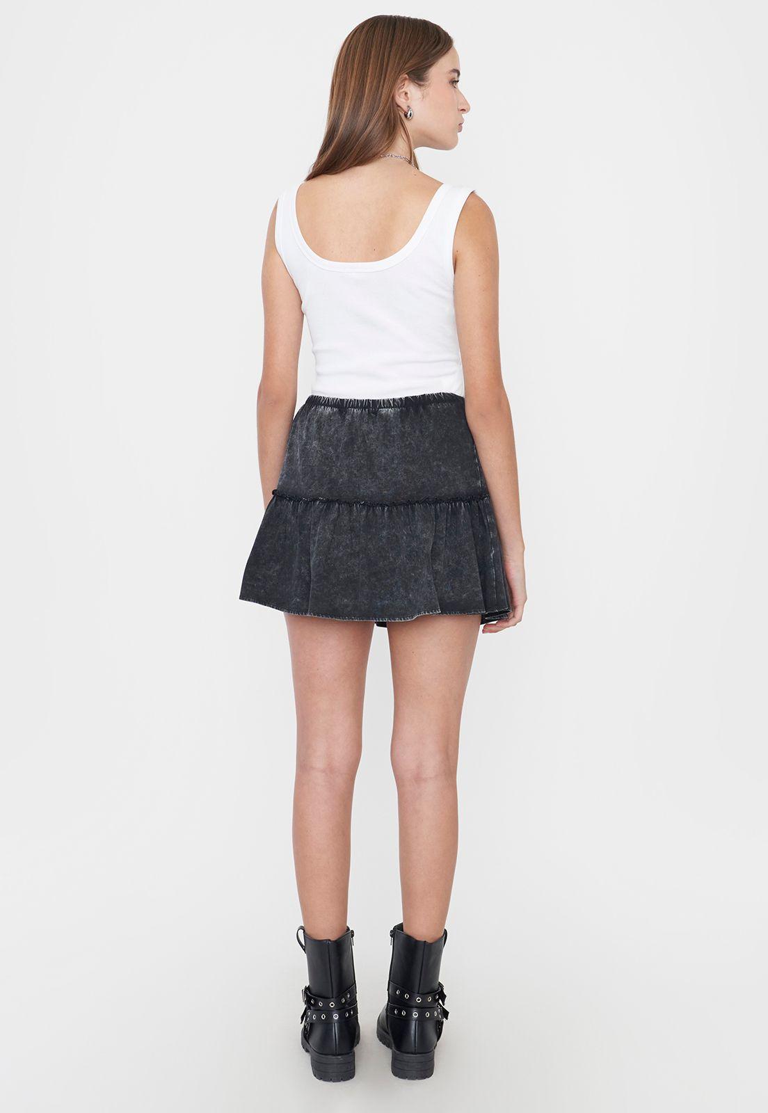 Falda Mujer Torta Negro Corona-2