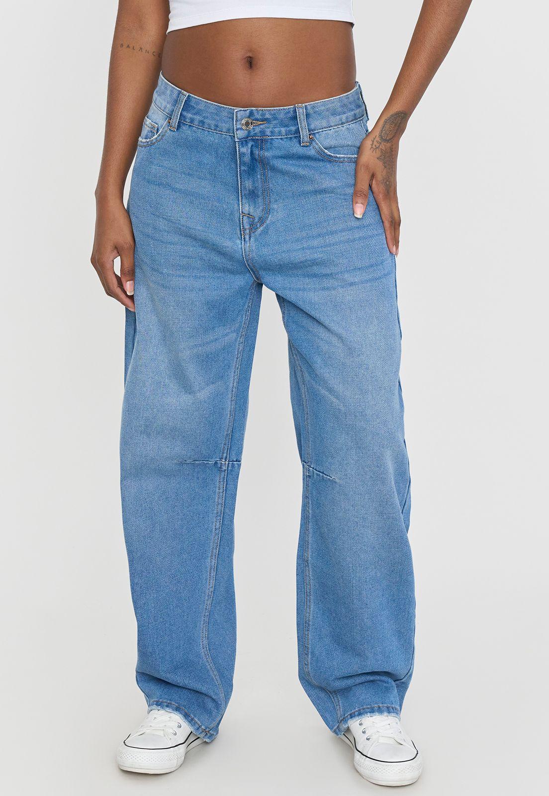 Jeans Mujer Baggy Azul Medio Corona-1