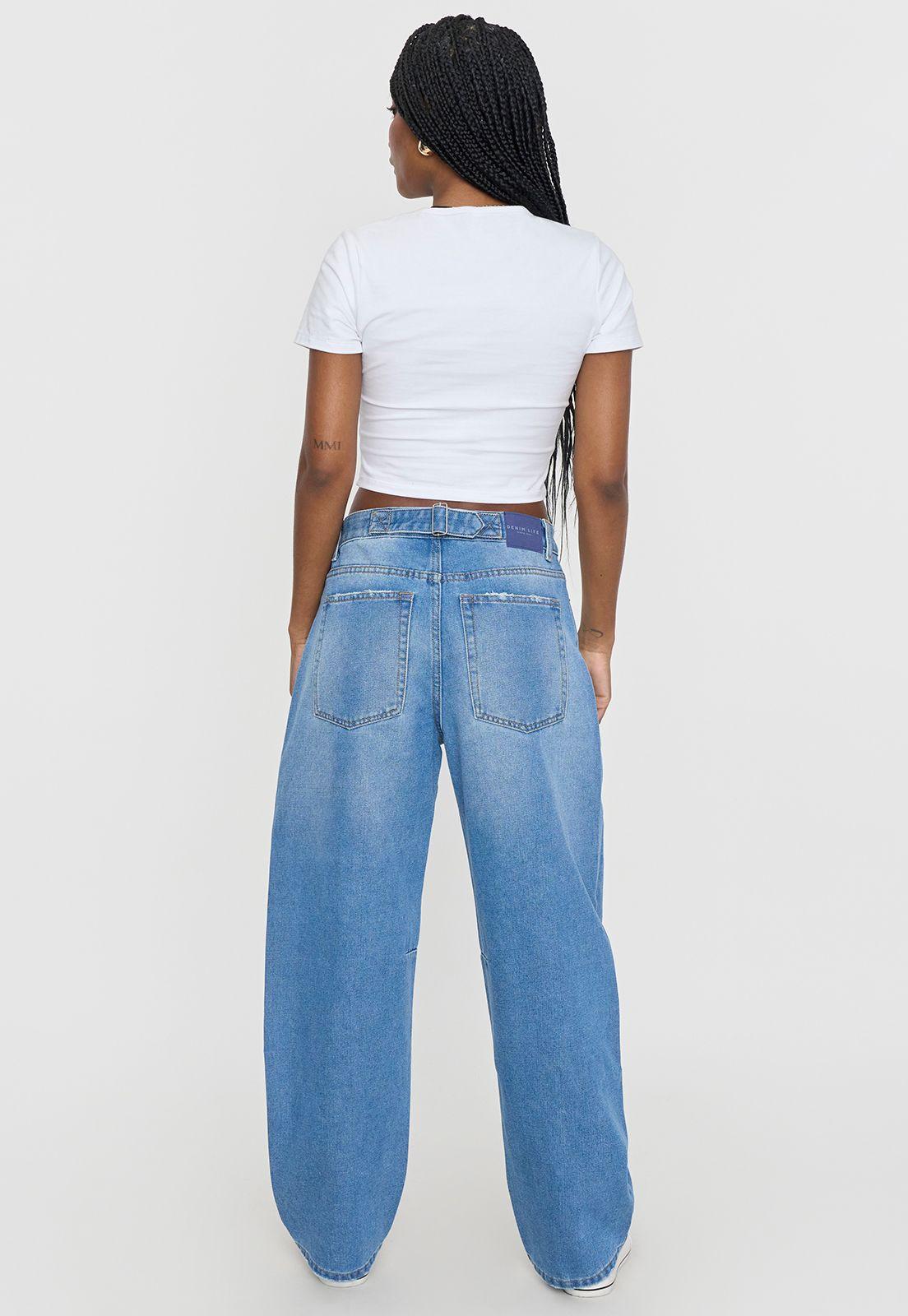 Jeans Mujer Baggy Azul Medio Corona-2