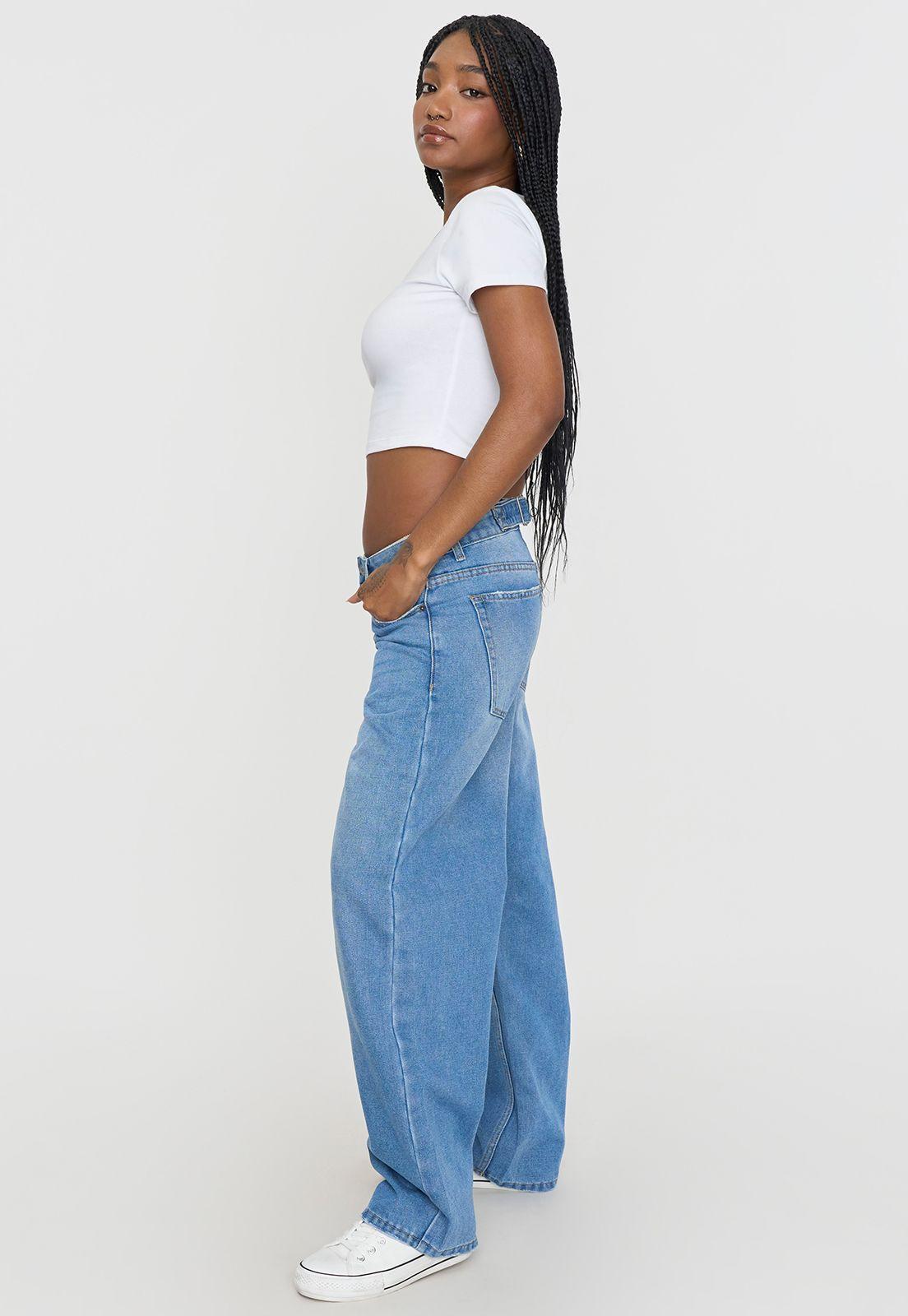 Jeans Mujer Baggy Azul Medio Corona-3