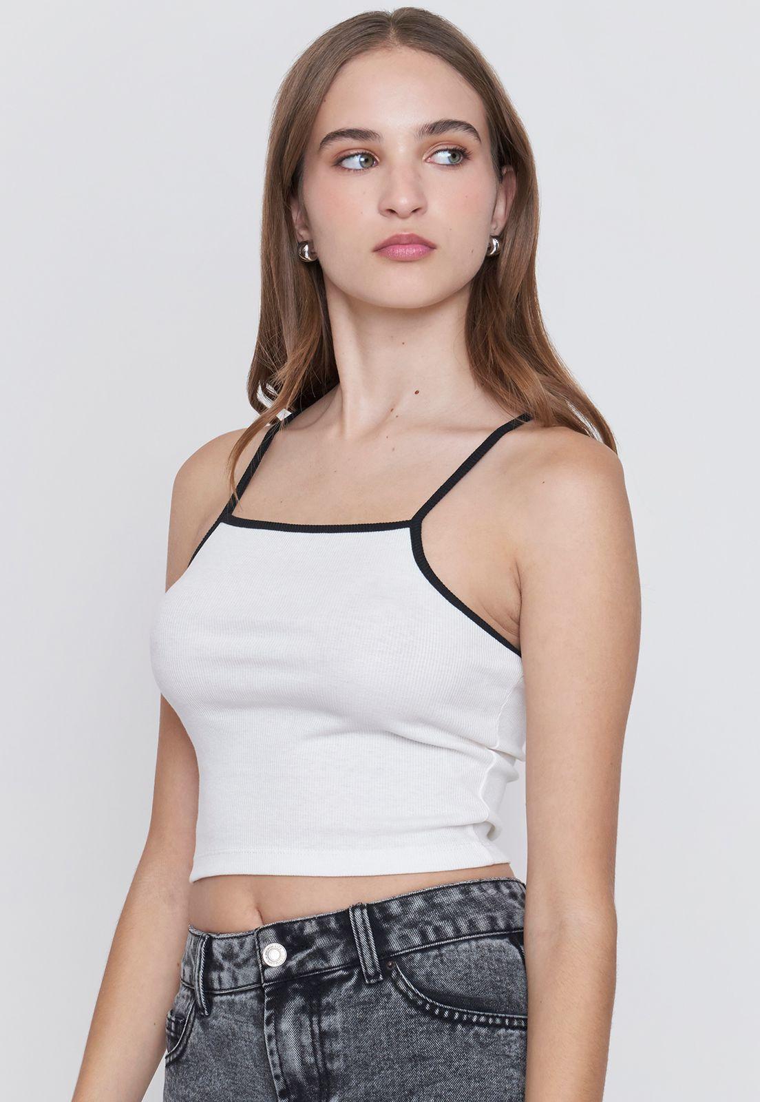 Peto Mujer Halter Color Blanco Corona-2