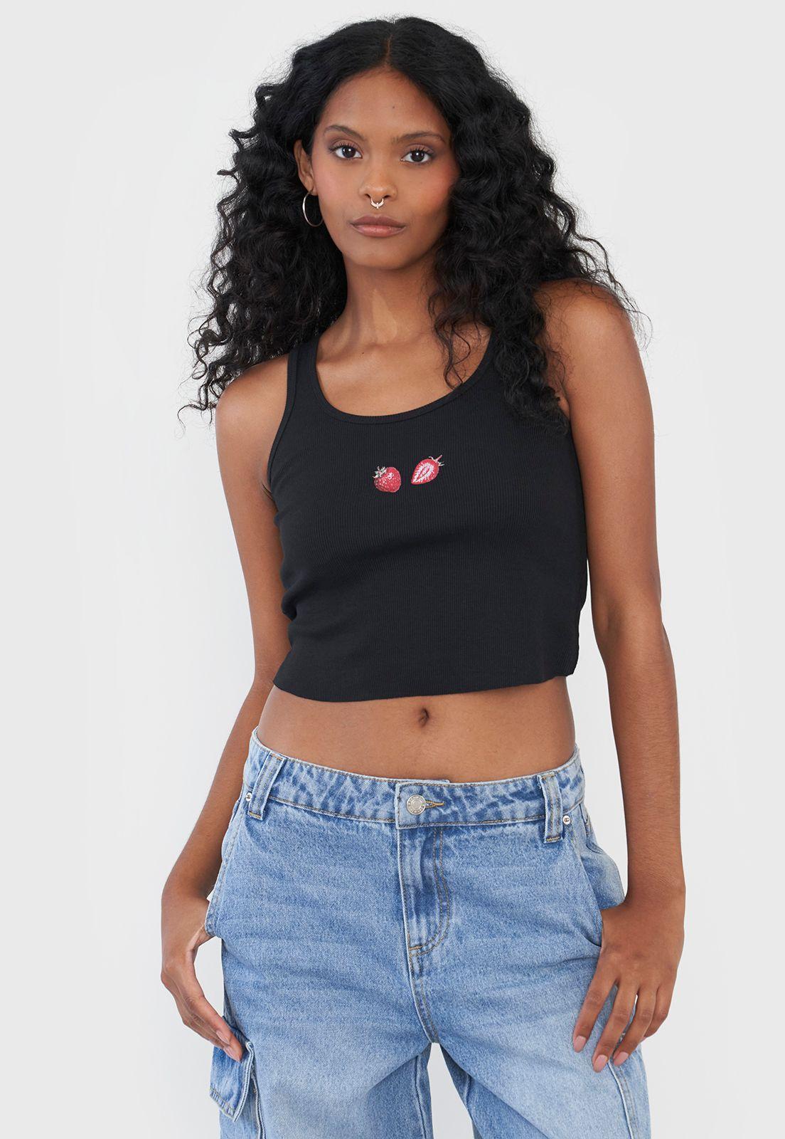 Peto Mujer Local Print Negro Corona-0
