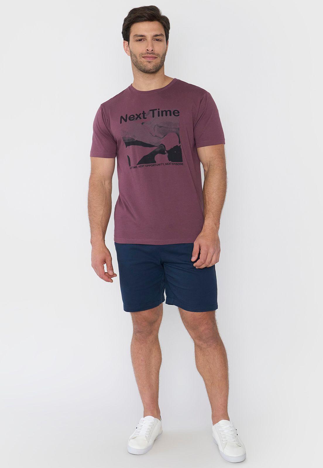 Polera Hombre Focal Print Color Burdeo Corona-3