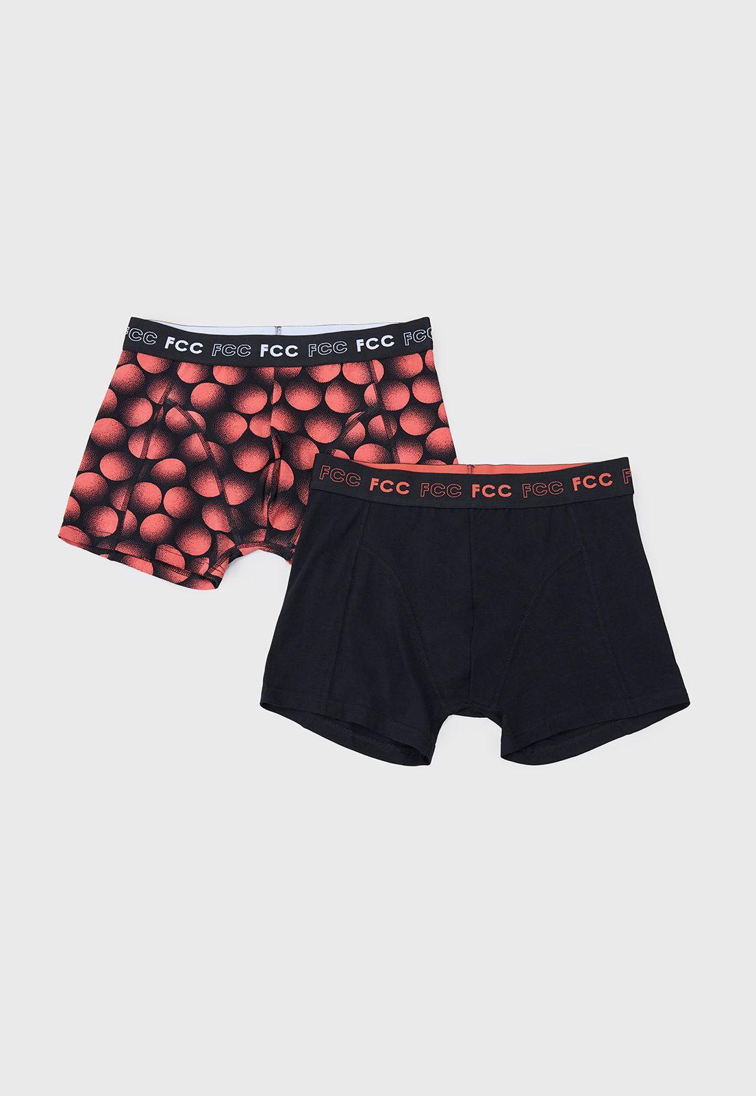 Bóxer Hombre Bipack Print Mix Rojo/Negro Corona-0