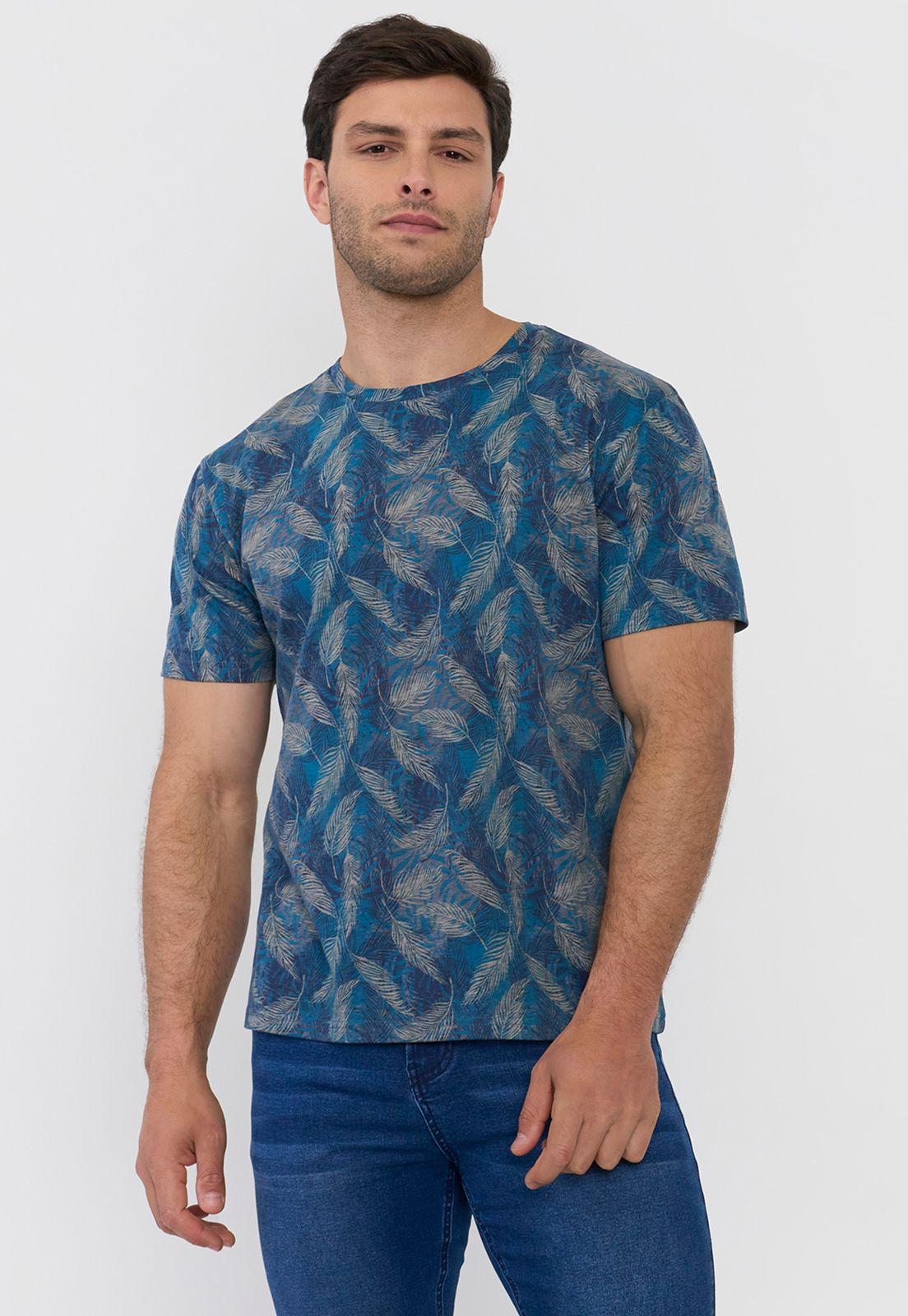 Polera Hombre Full Print Color Navy Corona-0