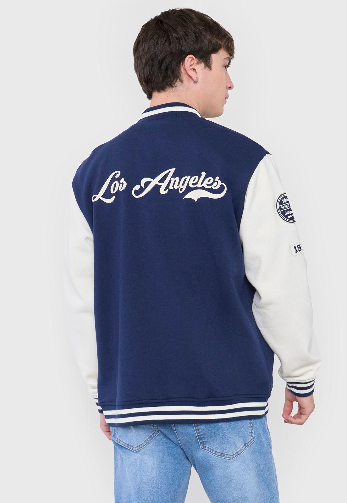 Polerón Hombre Bomber College Azul Corona-1