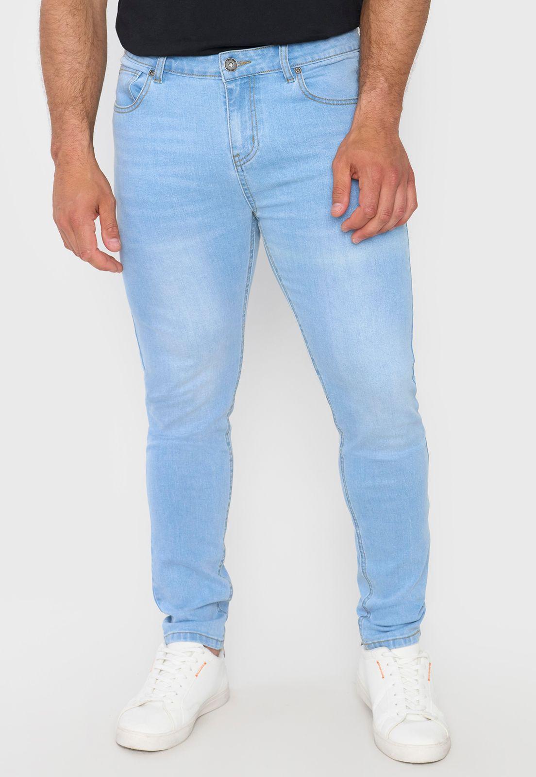 Jeans Hombre Skinny Azul Claro Corona-1