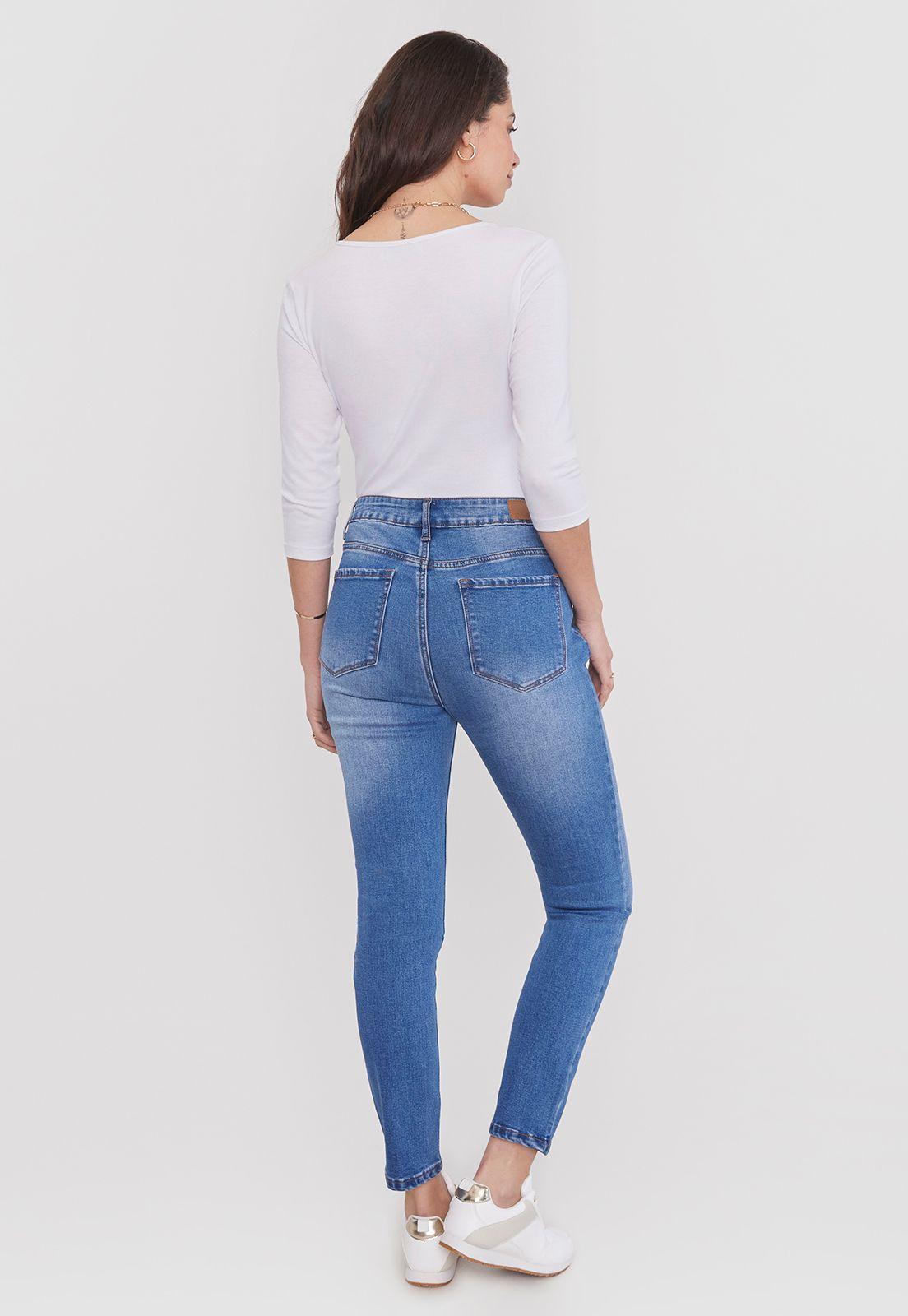 Jeans Mujer Skinny Raw 1 Boton Corona-2