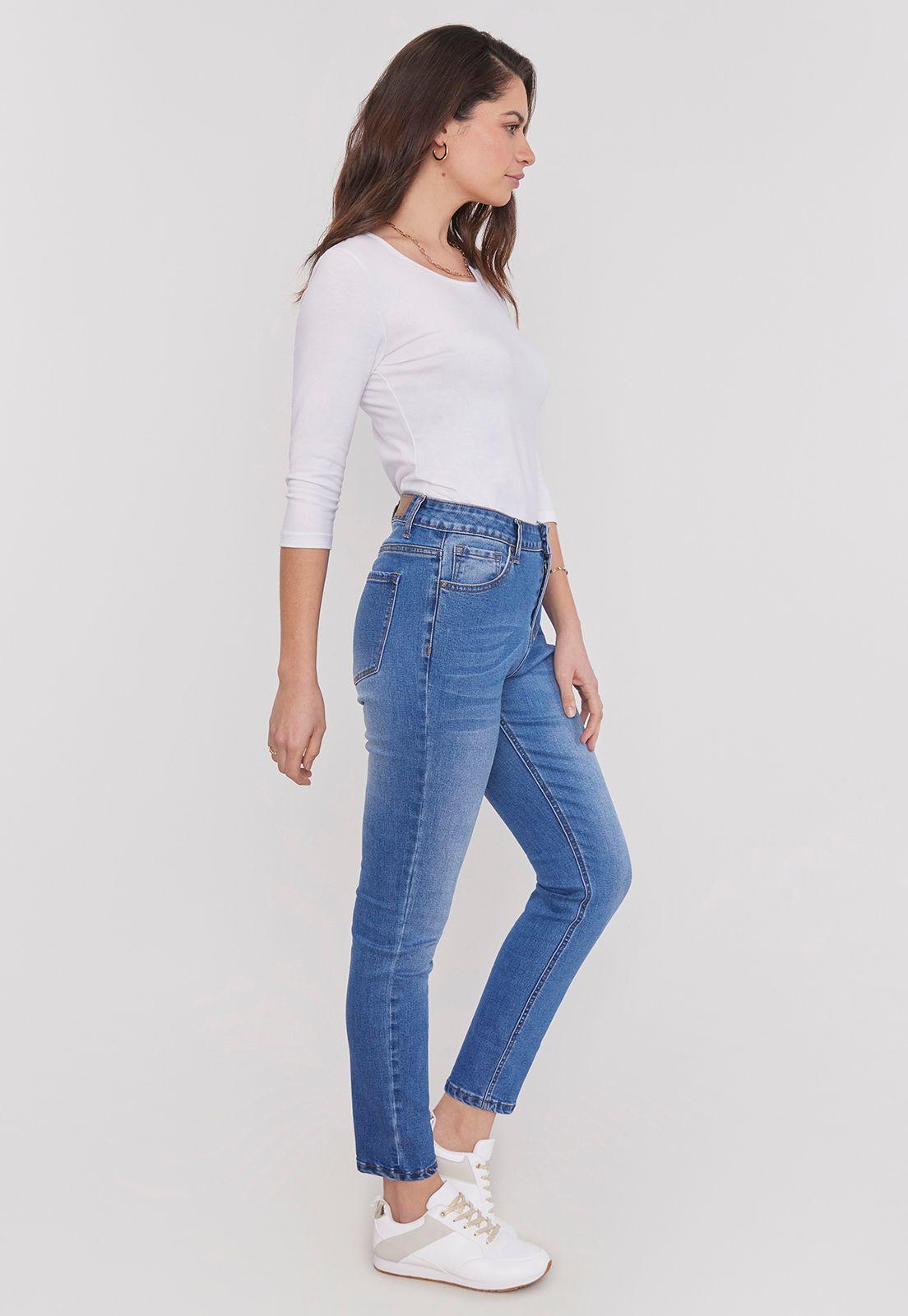 Jeans Mujer Skinny Raw 1 Boton Corona-3