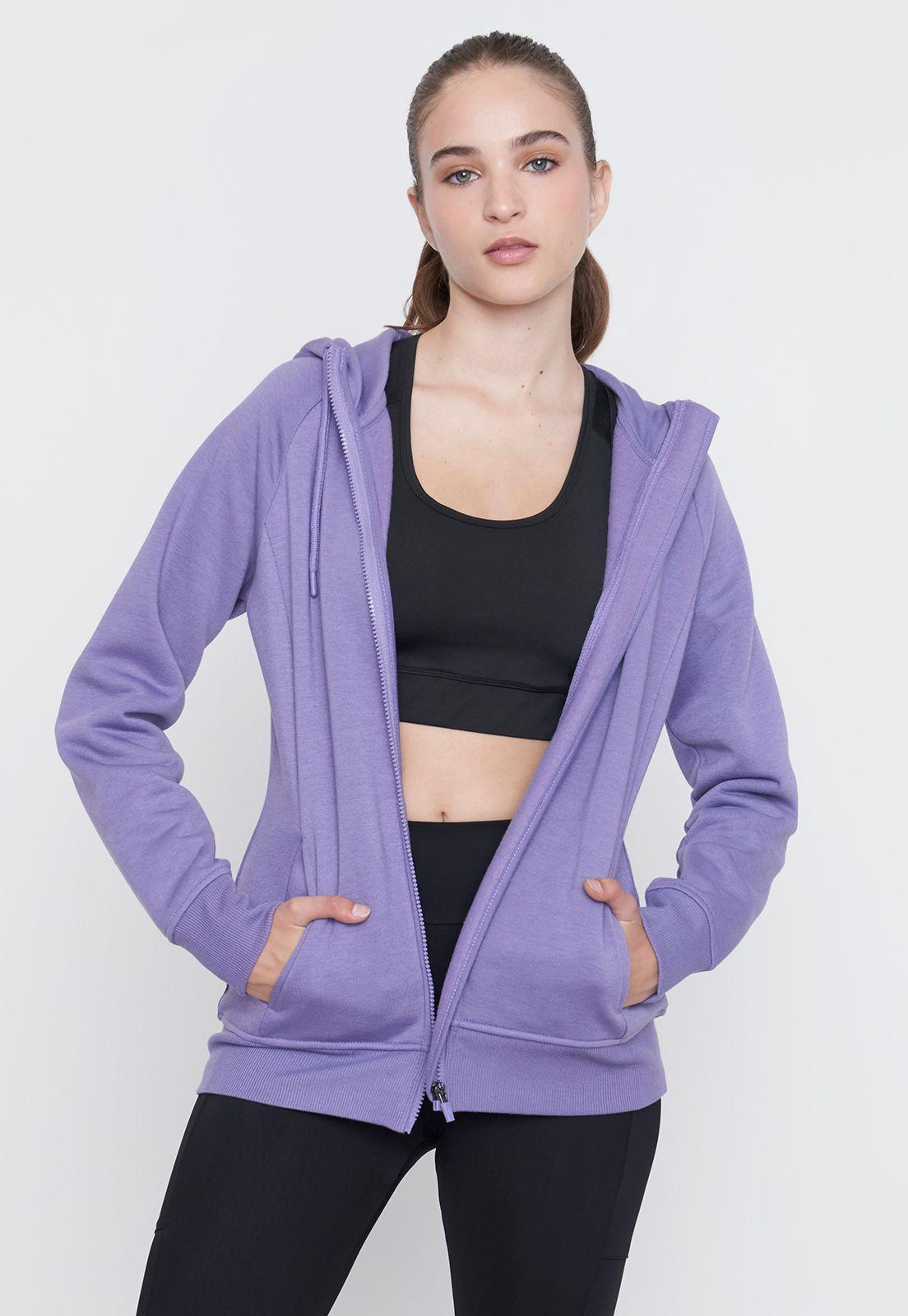 Polerón Mujer Deportivo Zipper Morado Corona-0