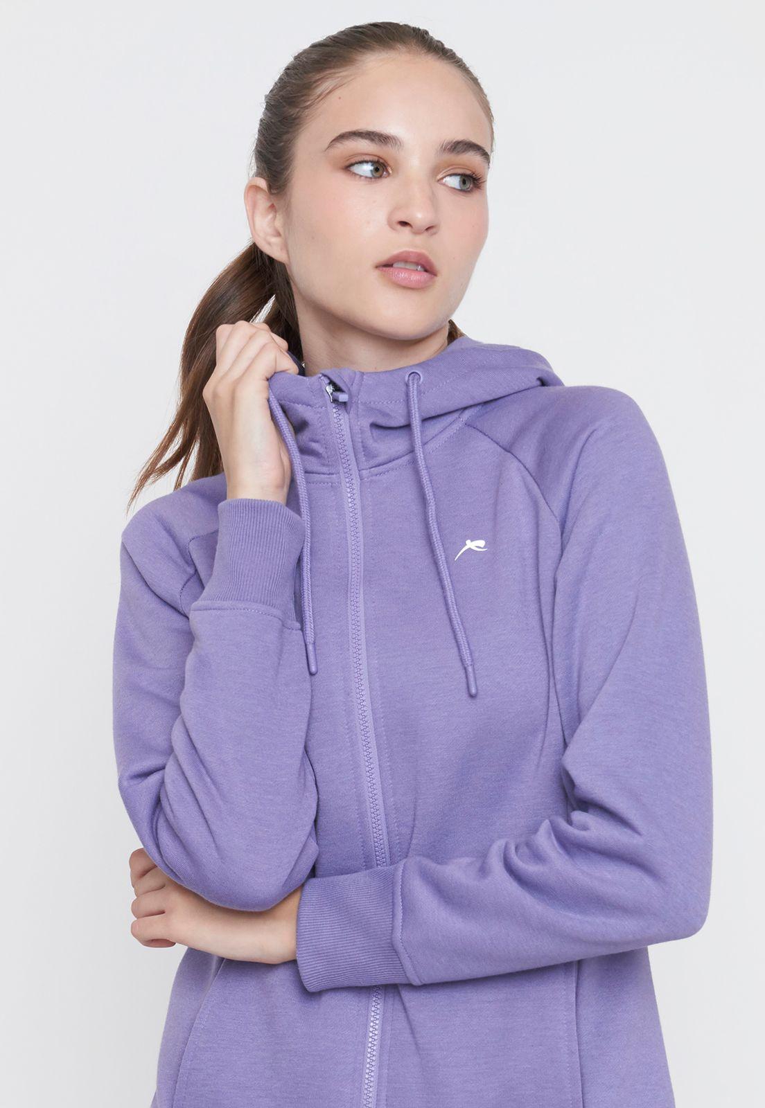 Polerón Mujer Deportivo Zipper Morado Corona-2