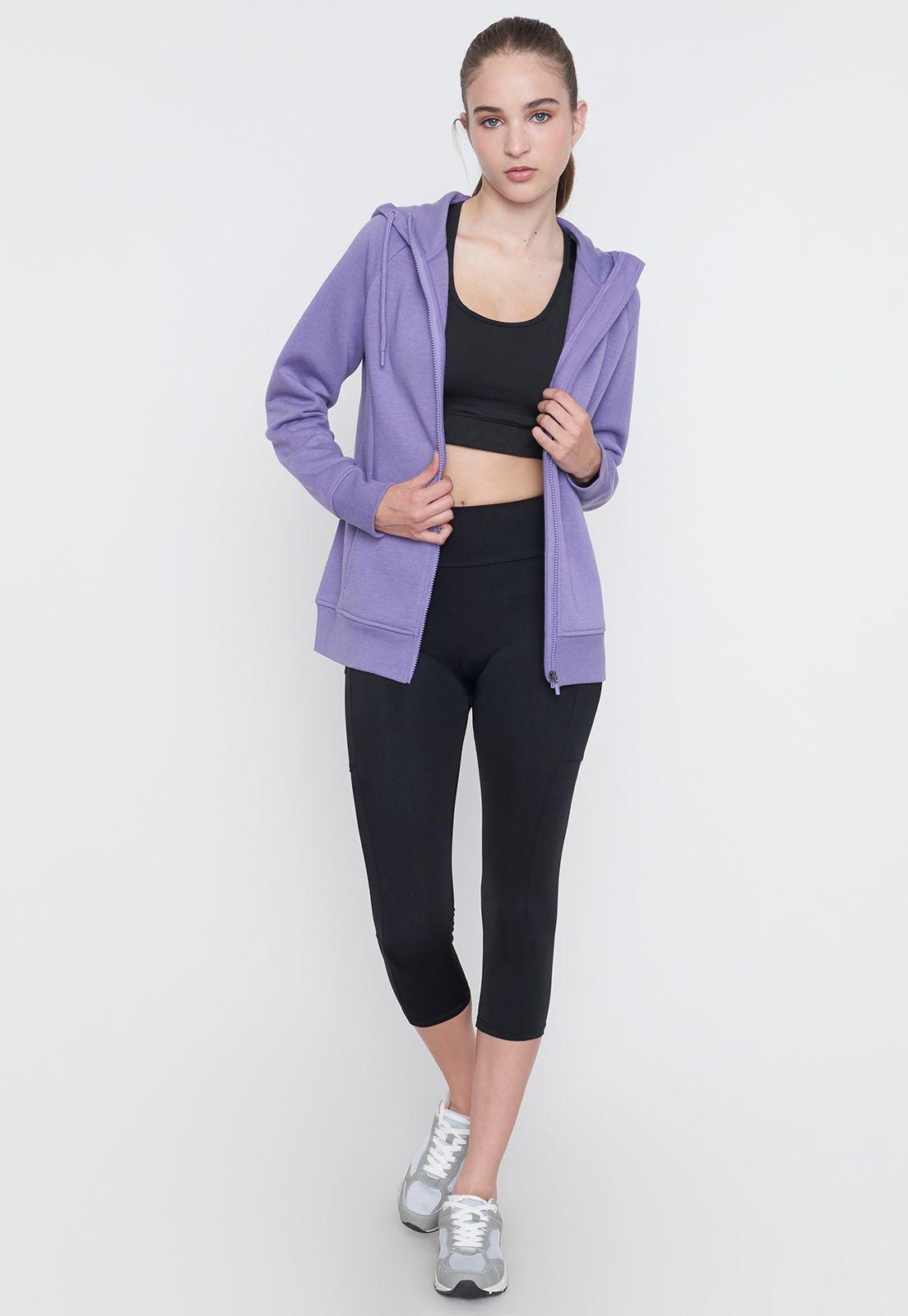 Polerón Mujer Deportivo Zipper Morado Corona-3
