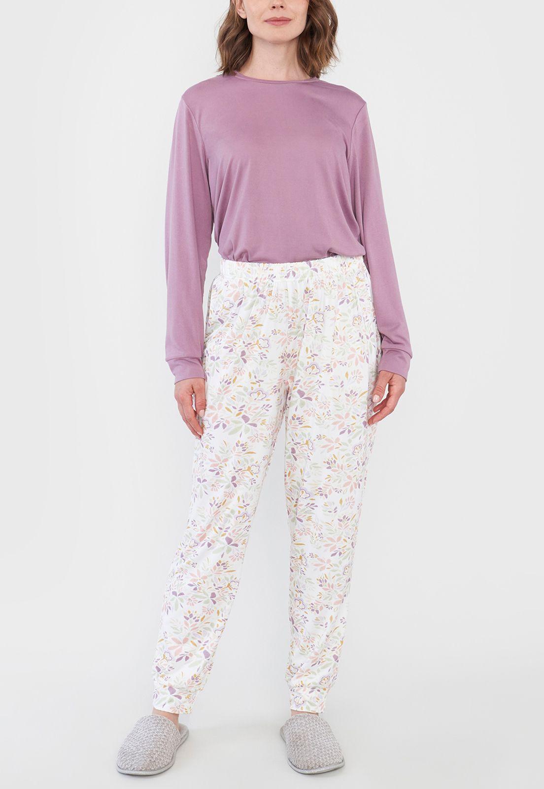 Pijama Mujer Full Print Polypeach Malva Corona-3