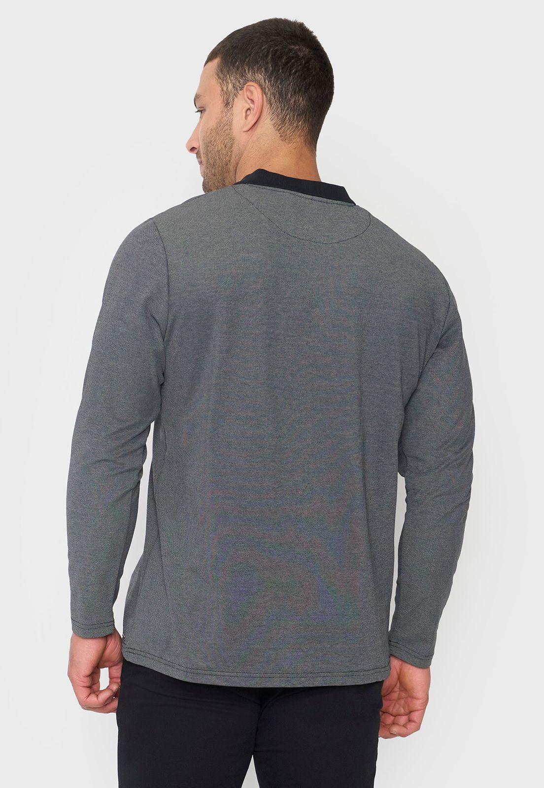 Polera Hombre Polo Piqué M/L Negro Corona-1