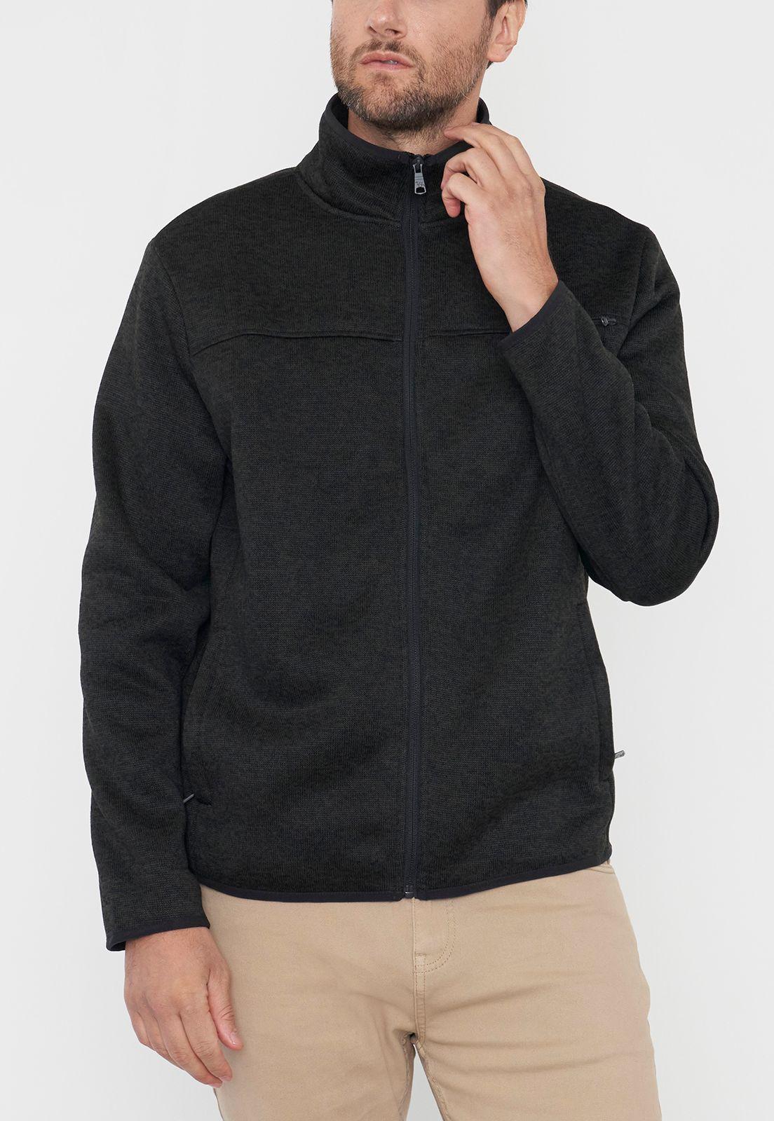Polerón Hombre Tejido Full Zipper Color Musgo Corona-2