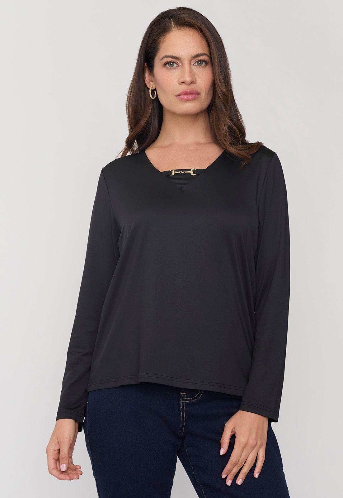 Polera Mujer Joya Negro Corona-0