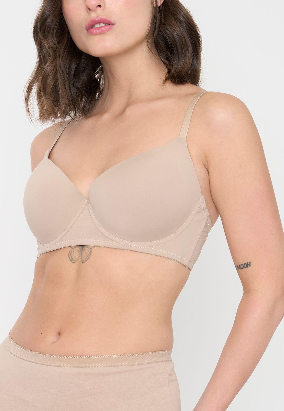 Sostén Mujer Base Microfibra Copa C Beige Corona-2