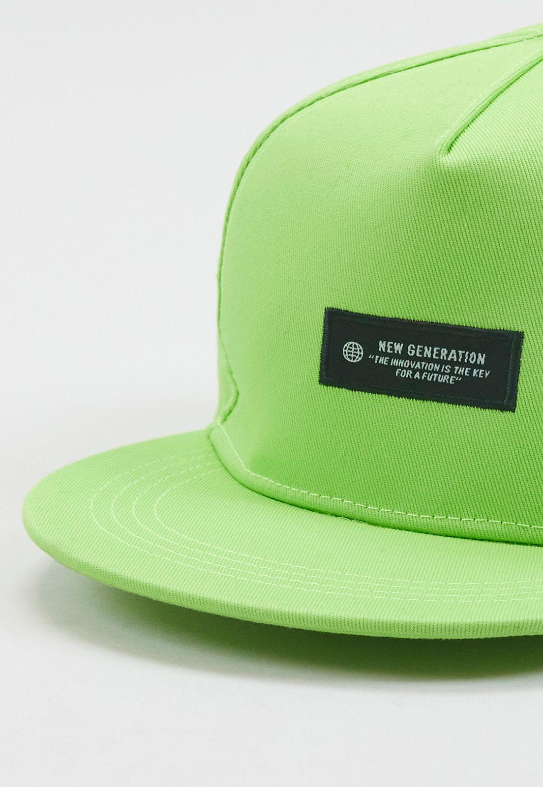 Visera Plana Print Bordado Verde - Corona-2