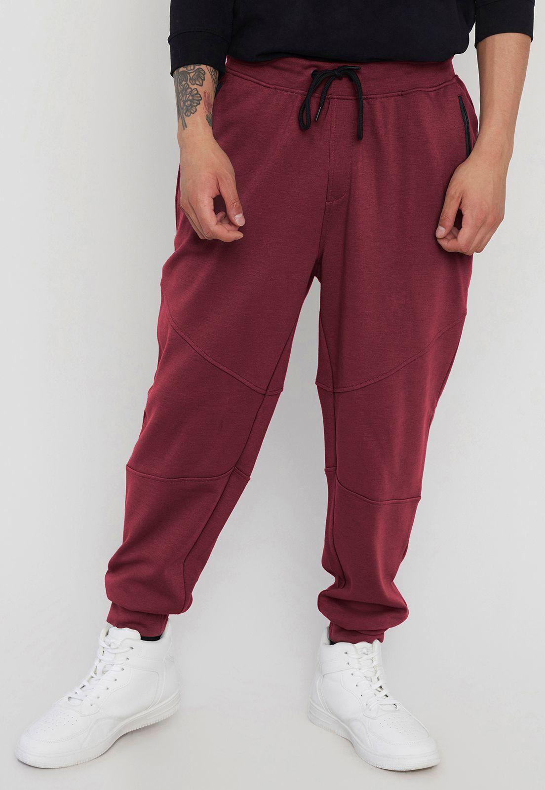 Buzo Hombre Jogger Detalle Cierre Burdeo Corona-1