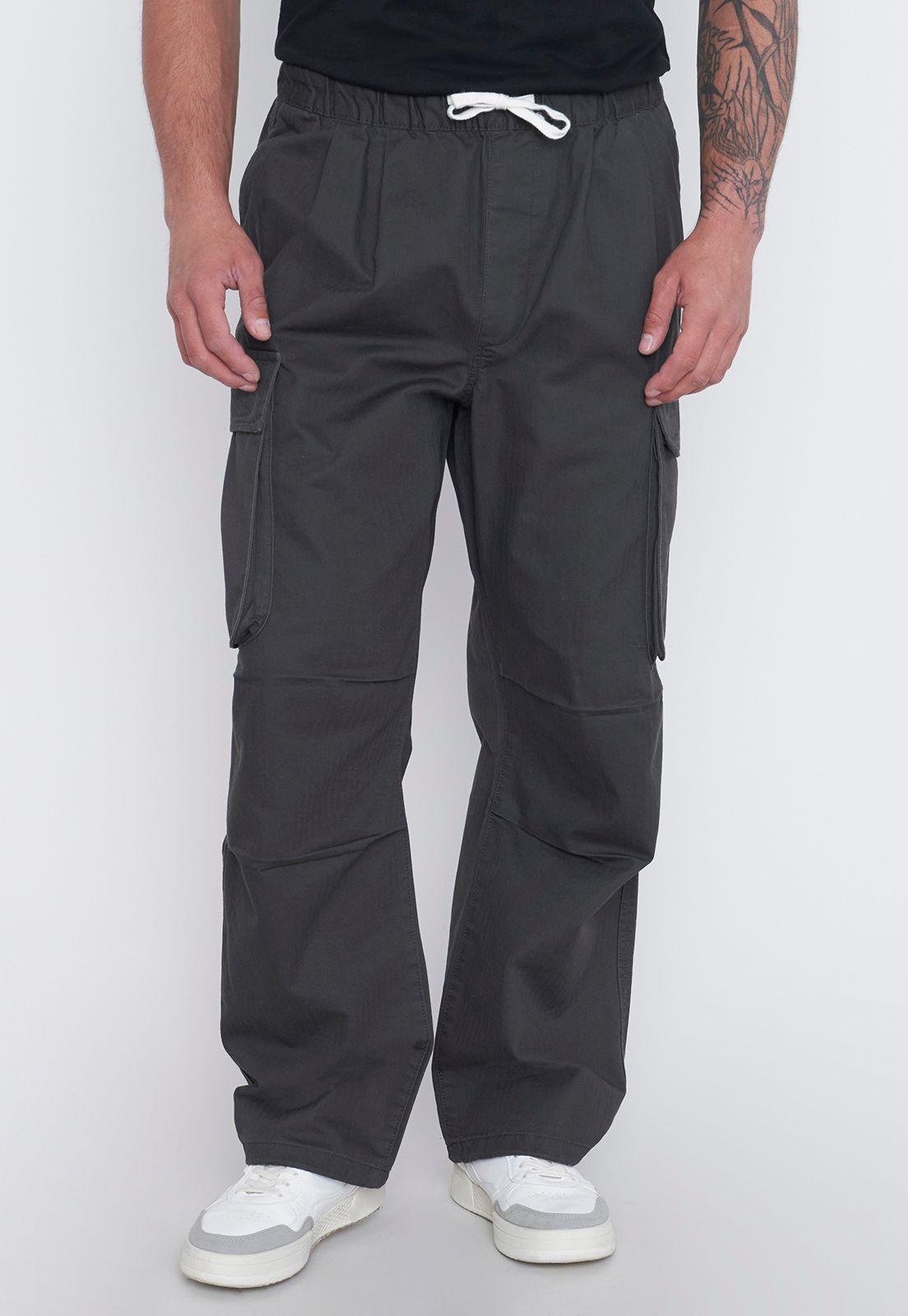 Pantalón Hombre Skater Cargo Gris Corona-1