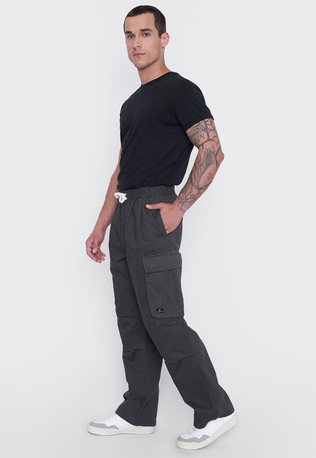 Pantalón Hombre Skater Cargo Gris Corona-3